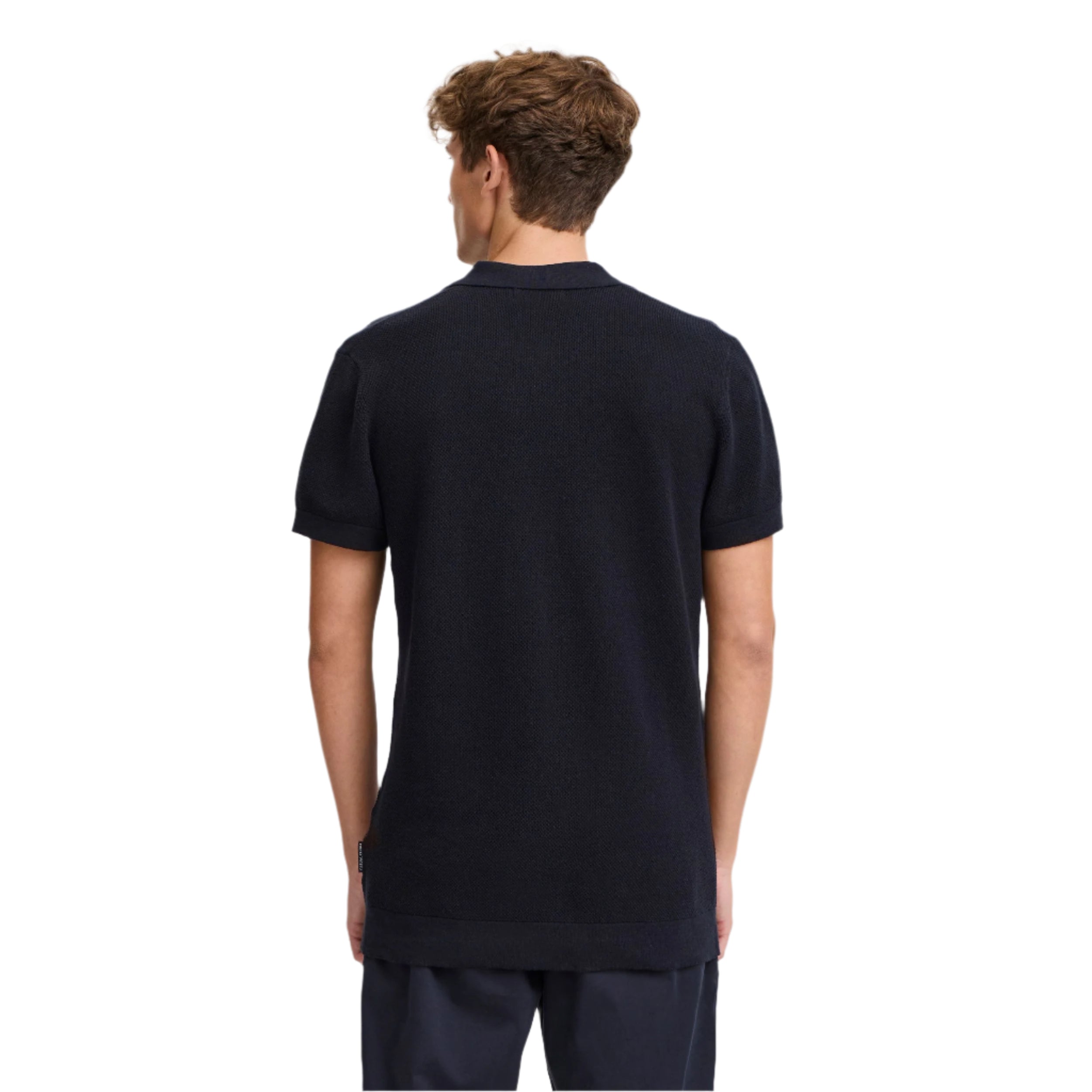 Dark Navy Cfmateo Structured Polo Knit