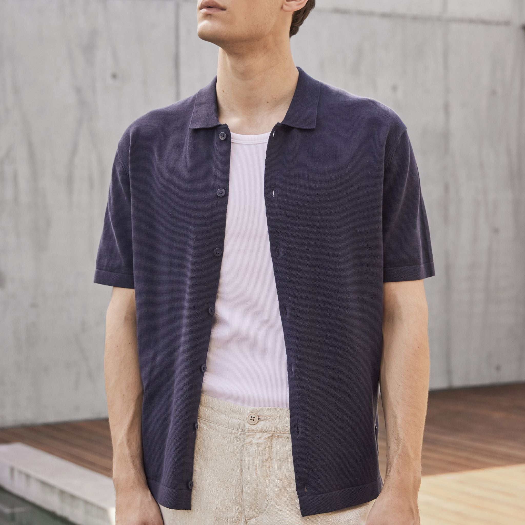 Knit Cardigan - Navy