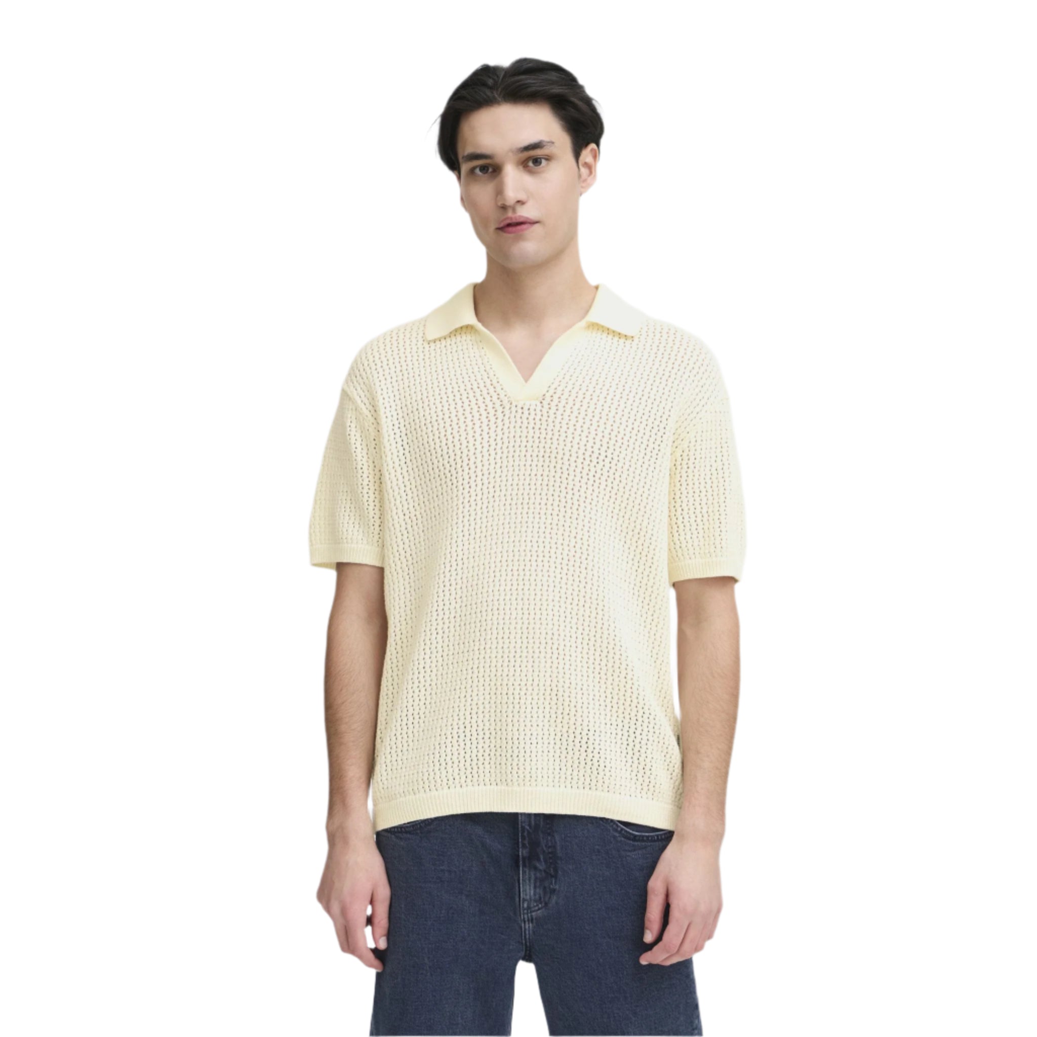 Structured Polo Knit - White