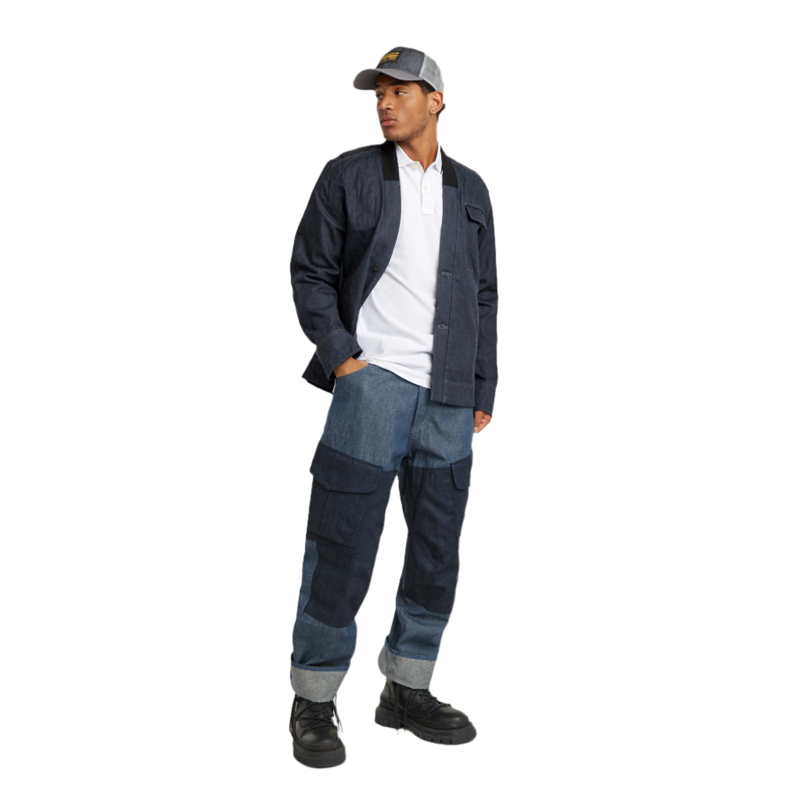 White Dunda Slim Stripe Polo