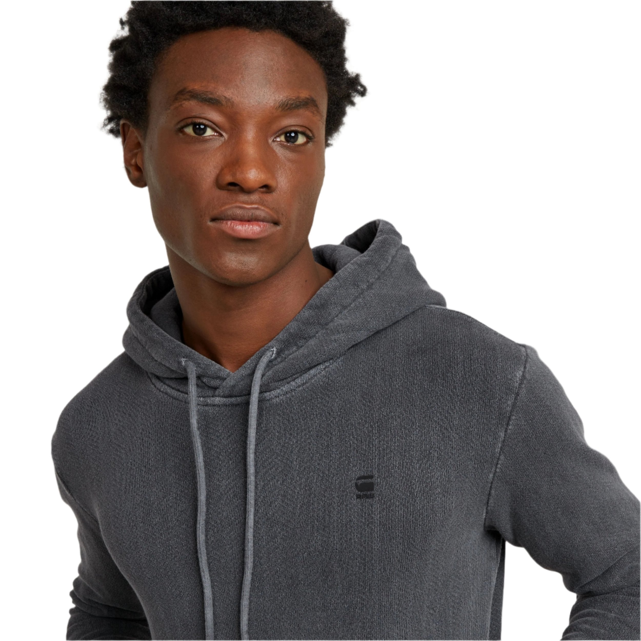 Dark Black Overdyed Hodded Sweater