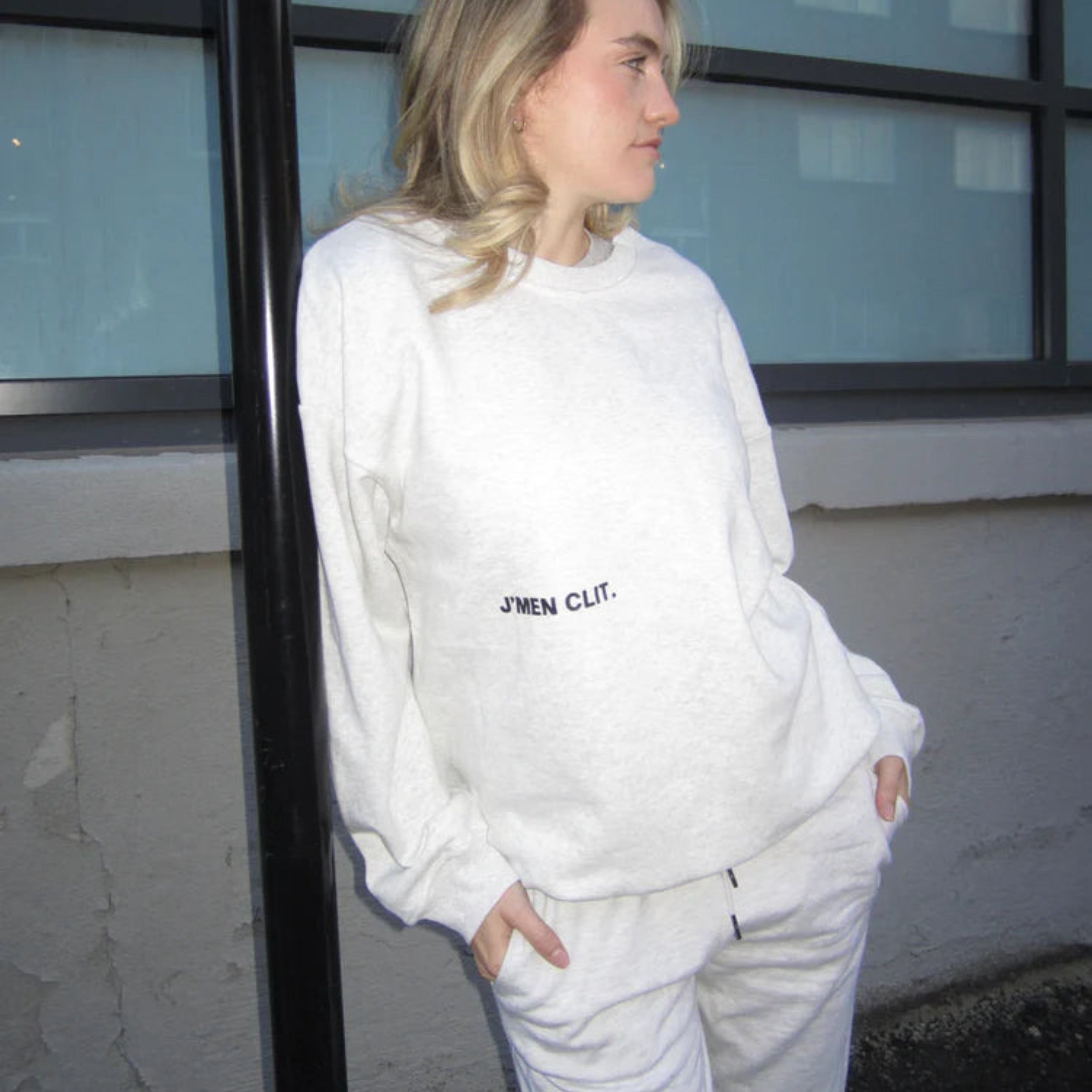 Pull ras du cou gris J'men Clit