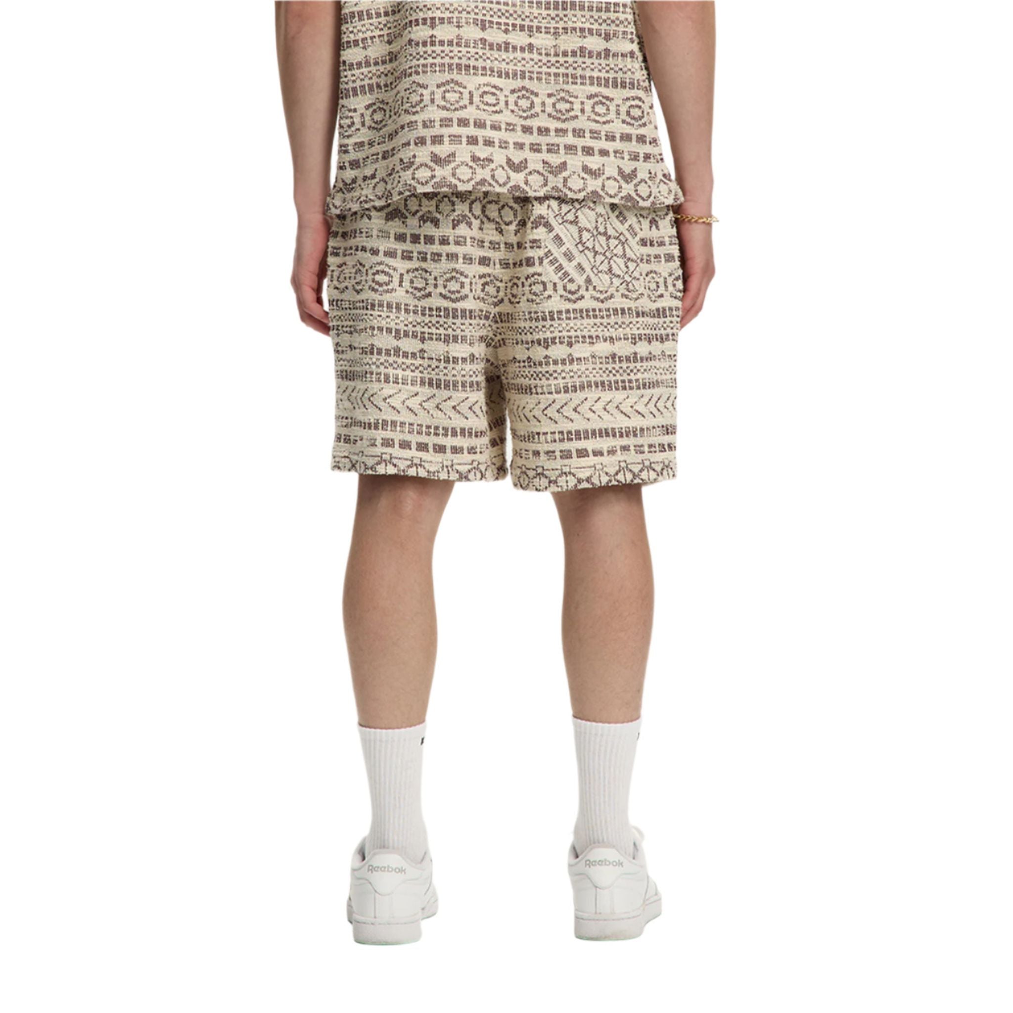 Burgundy Jacquard Tribal Short