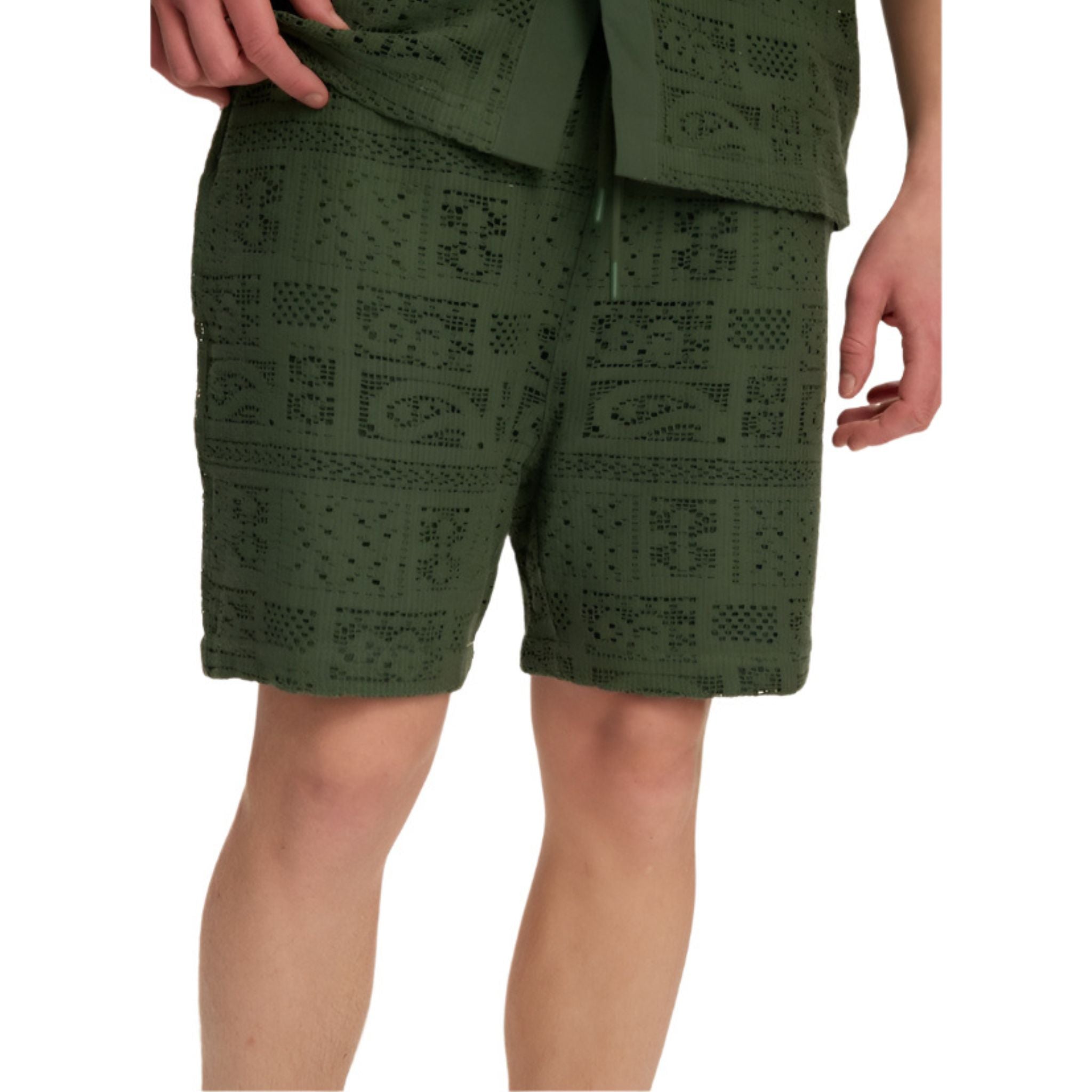 Green Crochet Shorts