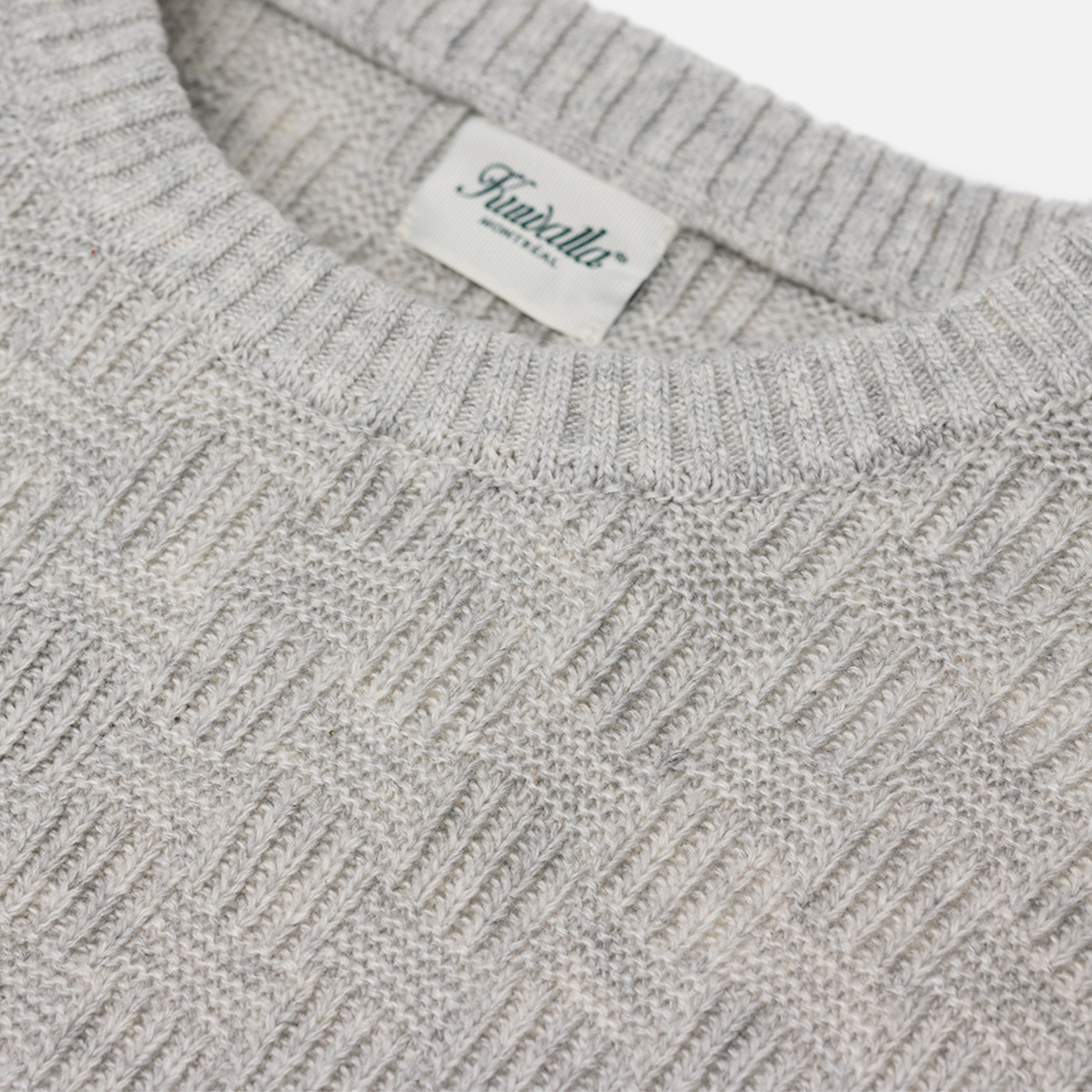 Light Grey Basketweave Crewneck