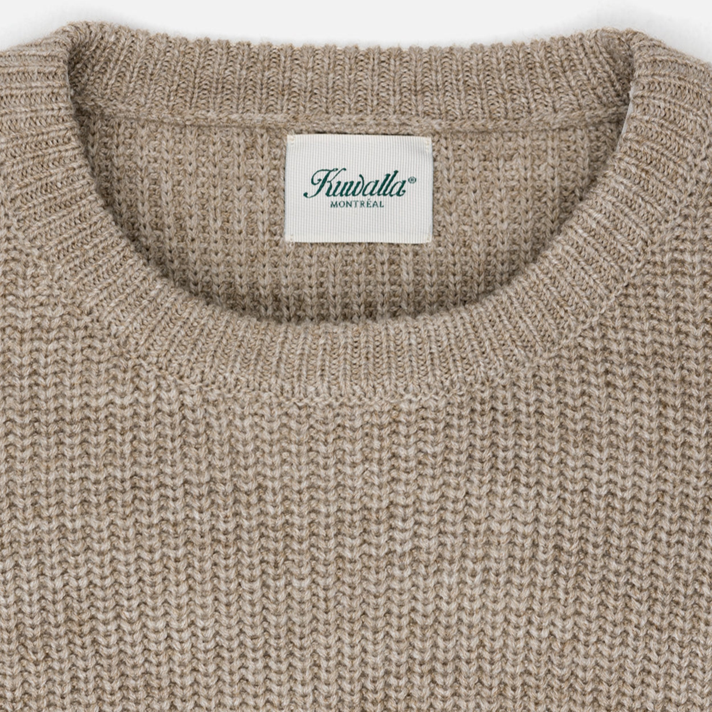 Marled Beige Knit Cew Neck