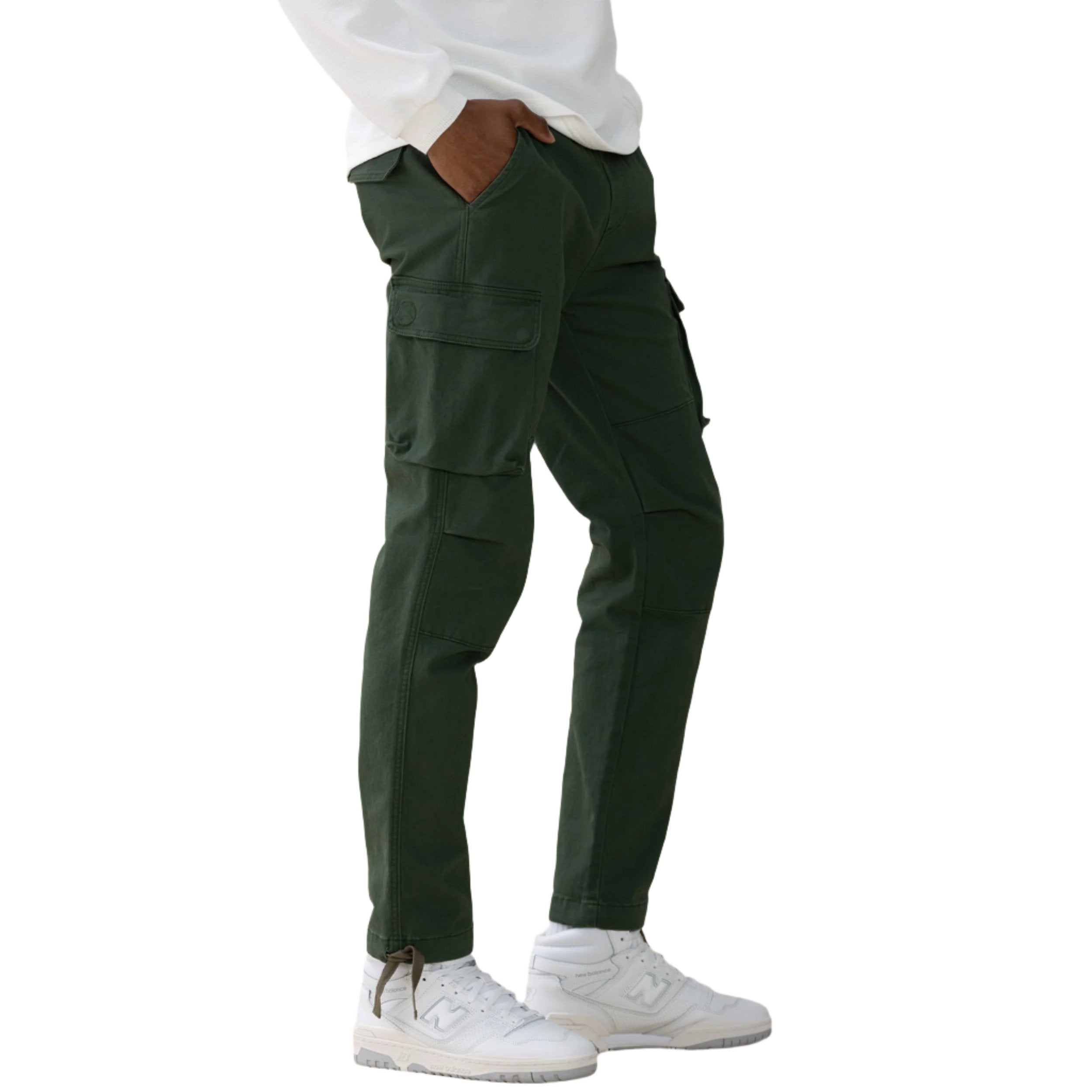 Pantalon cargo vert fuselé