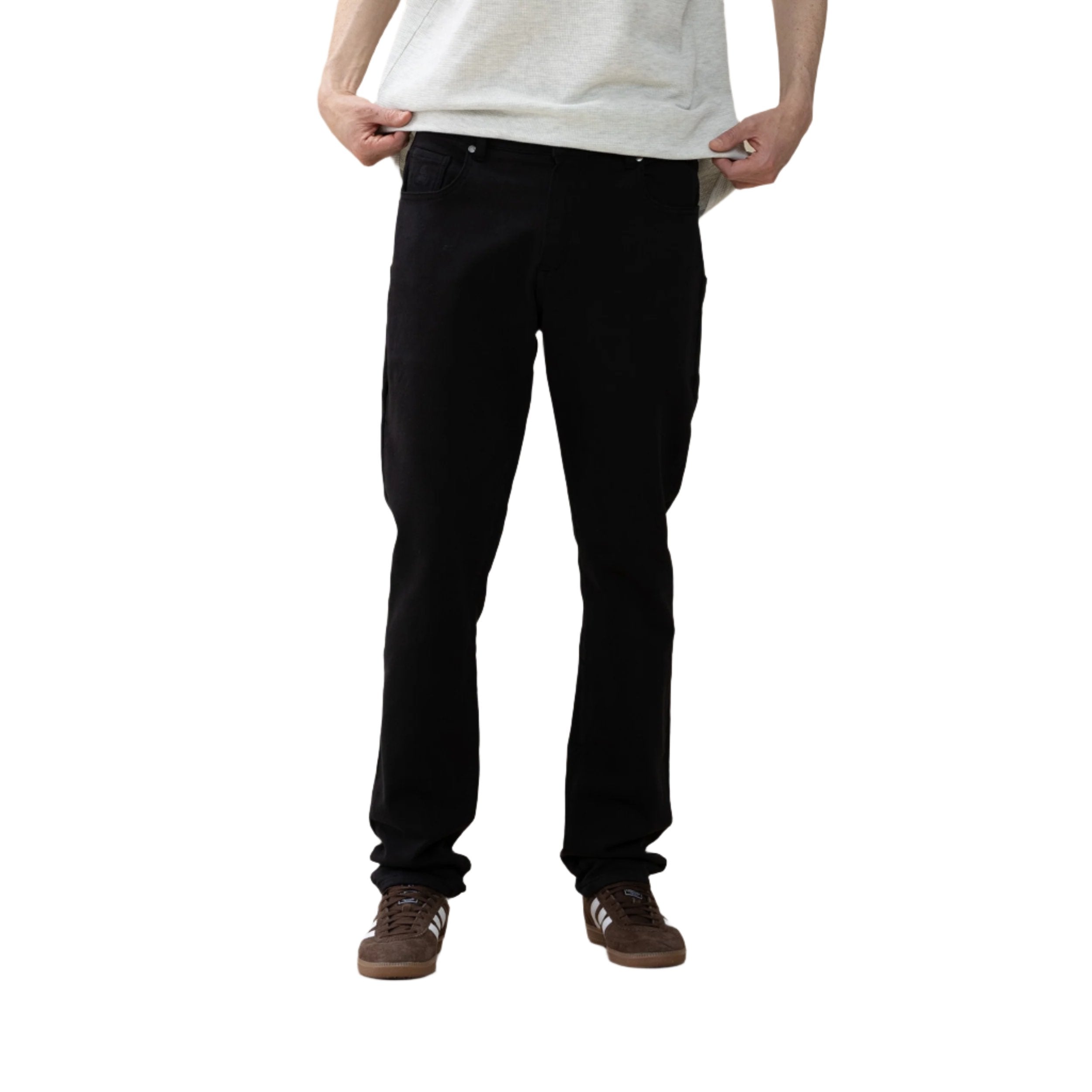 Black Super Stretch Knit Denim - Slim