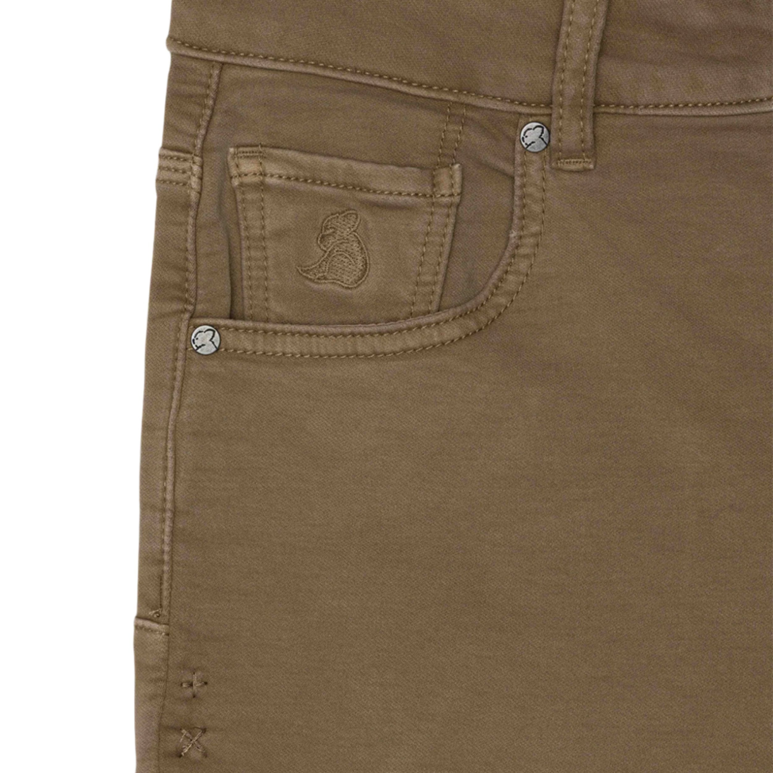 Taupe Super Stretch Knit Denim - Slim
