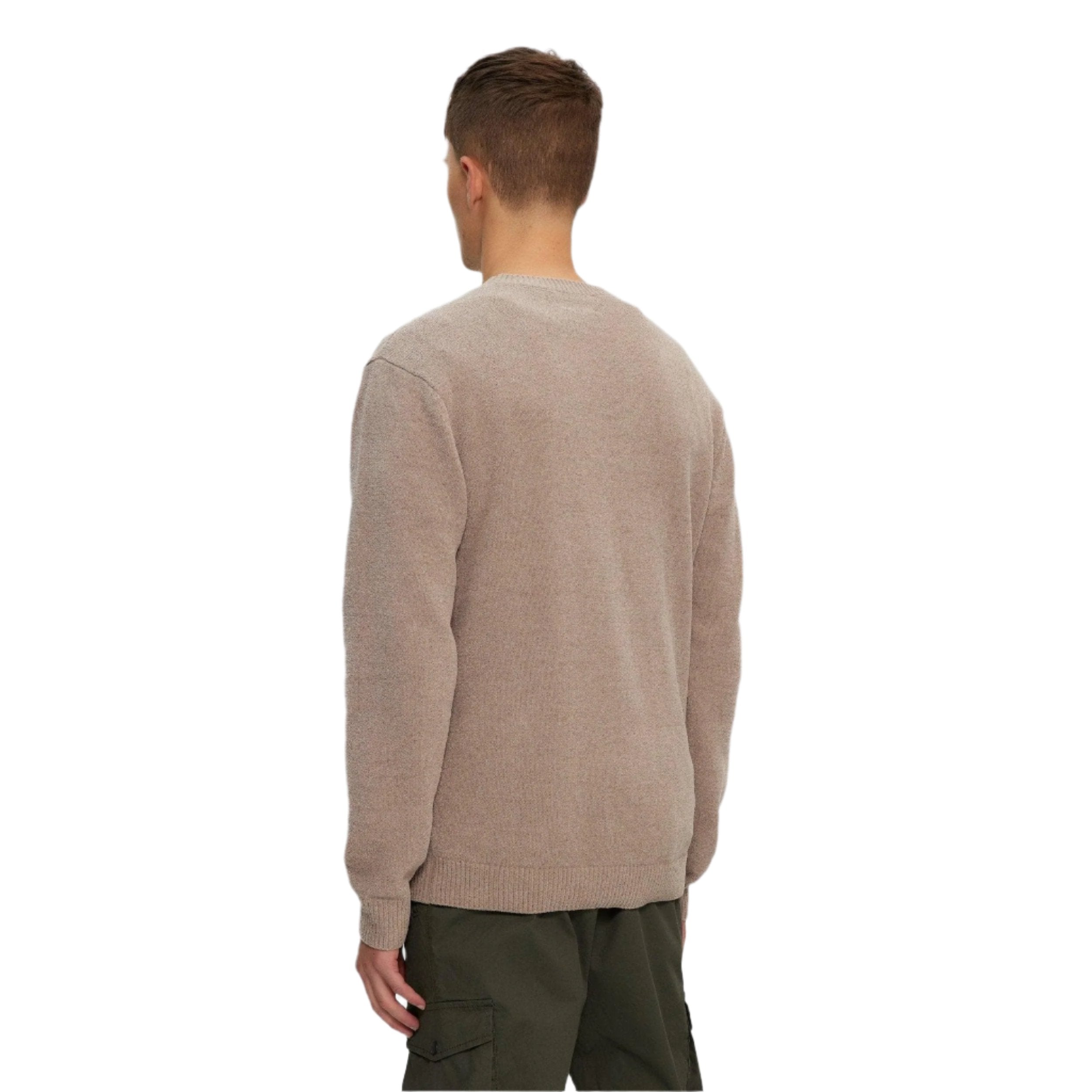 Roasted Cashew Textured Knit Crew