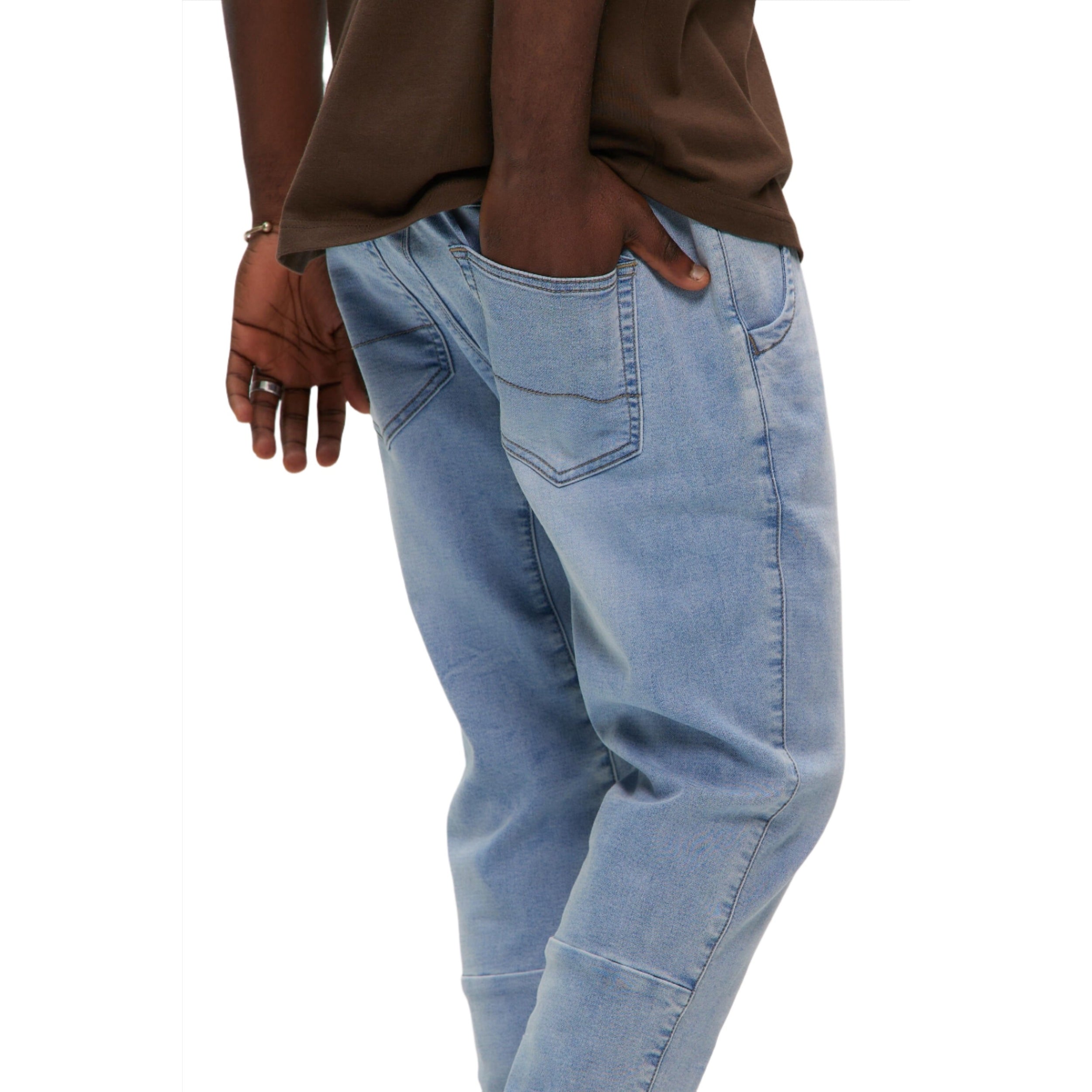 Light Blue Knit Denim Trouser