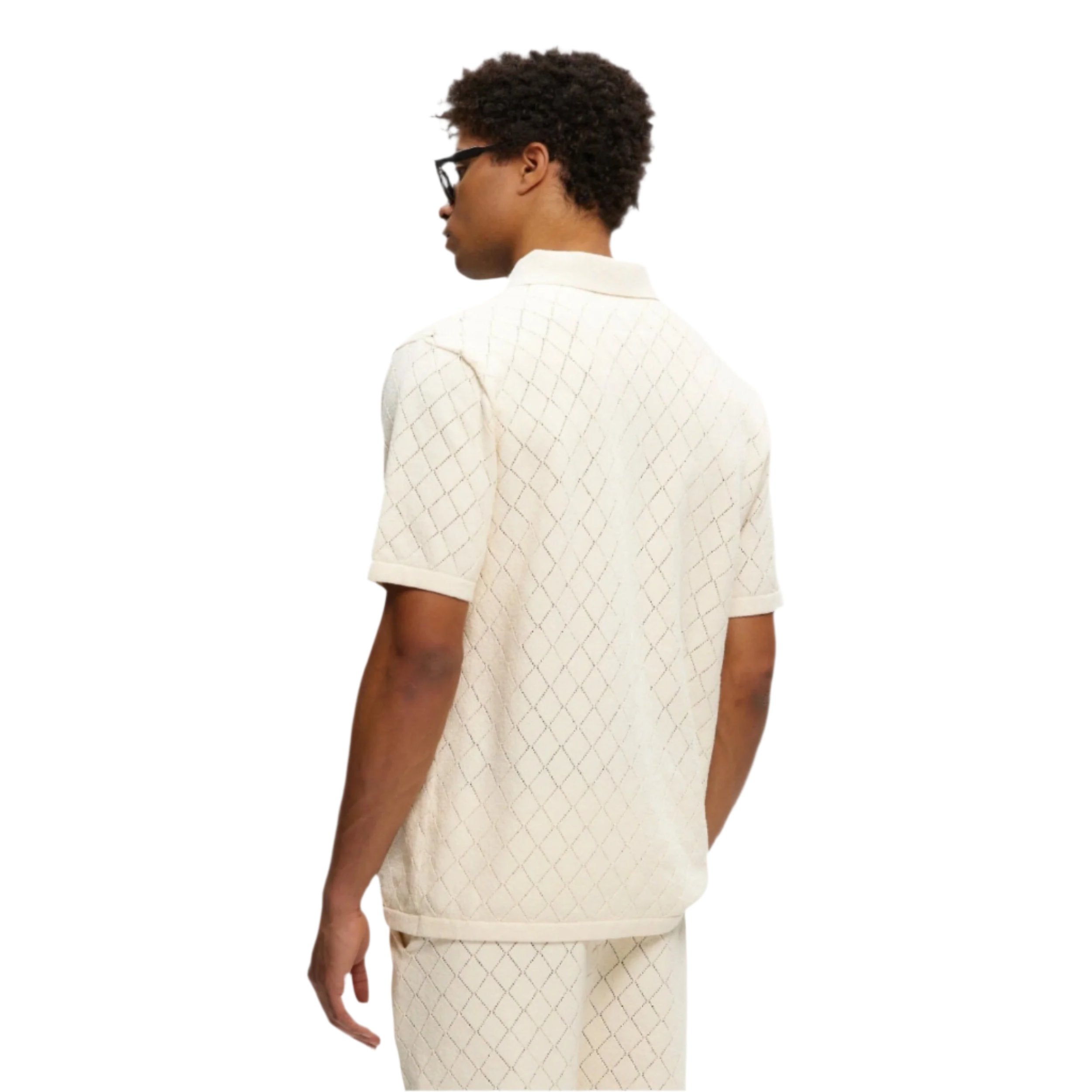 Polo tricoté crème