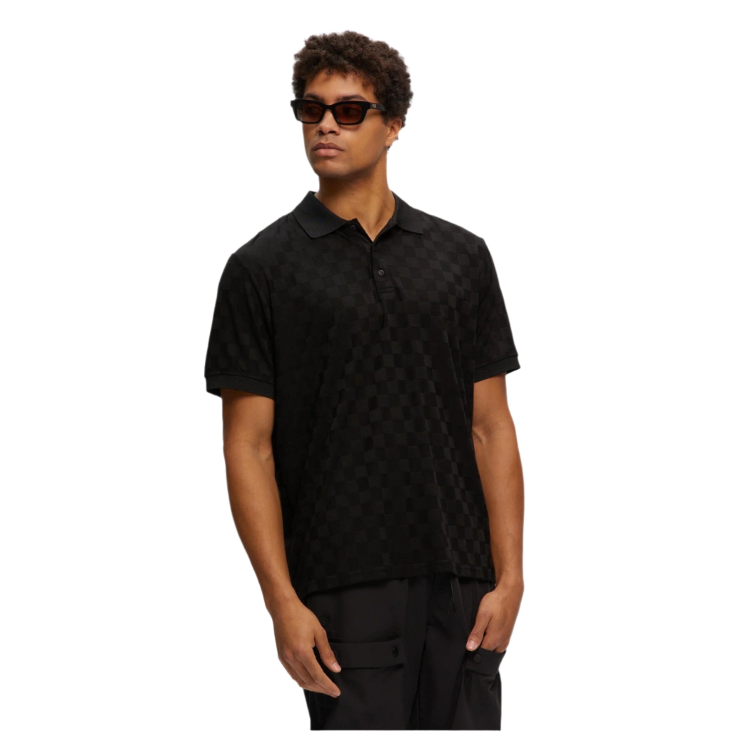Black Jacquard Polo