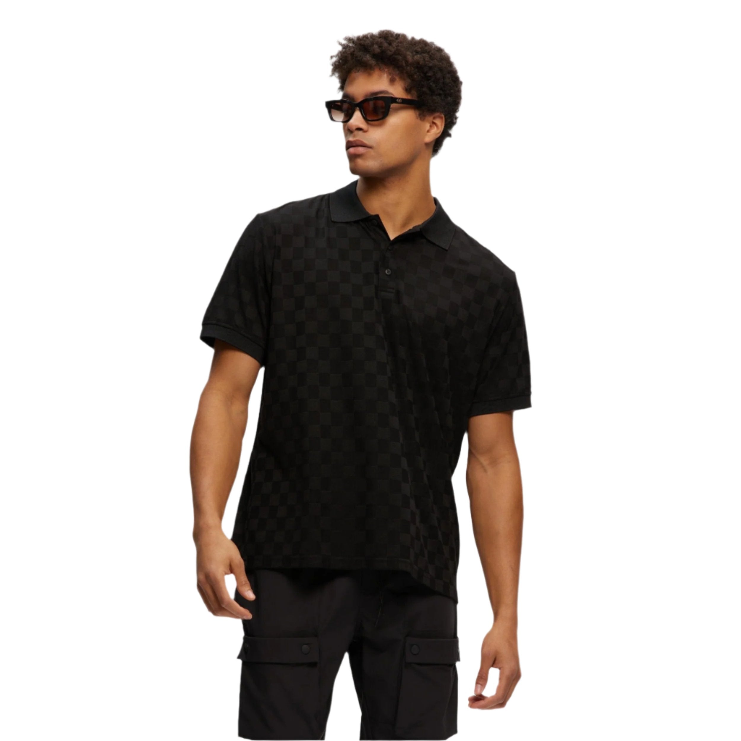 Black Jacquard Polo