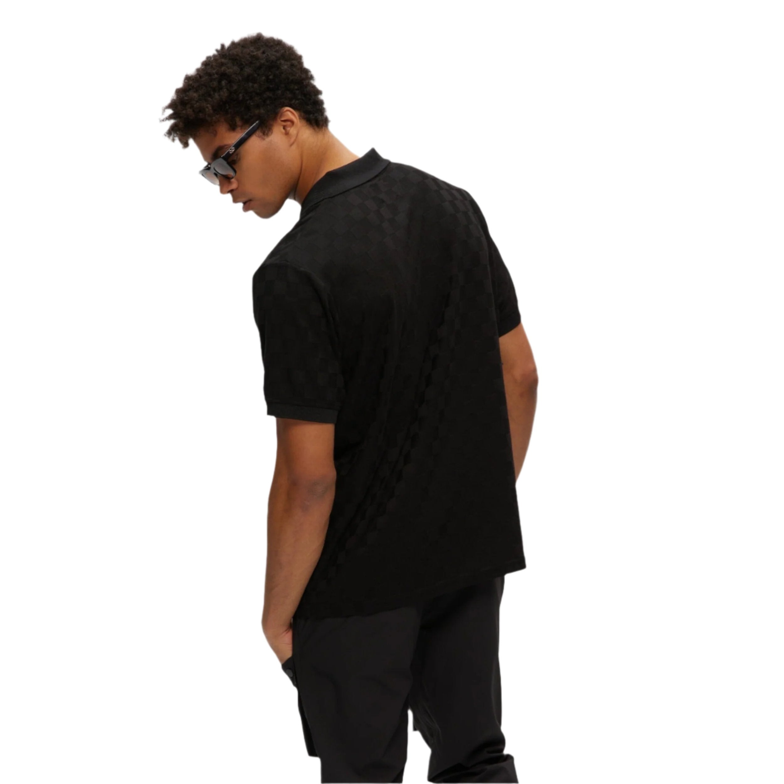 Black Jacquard Polo