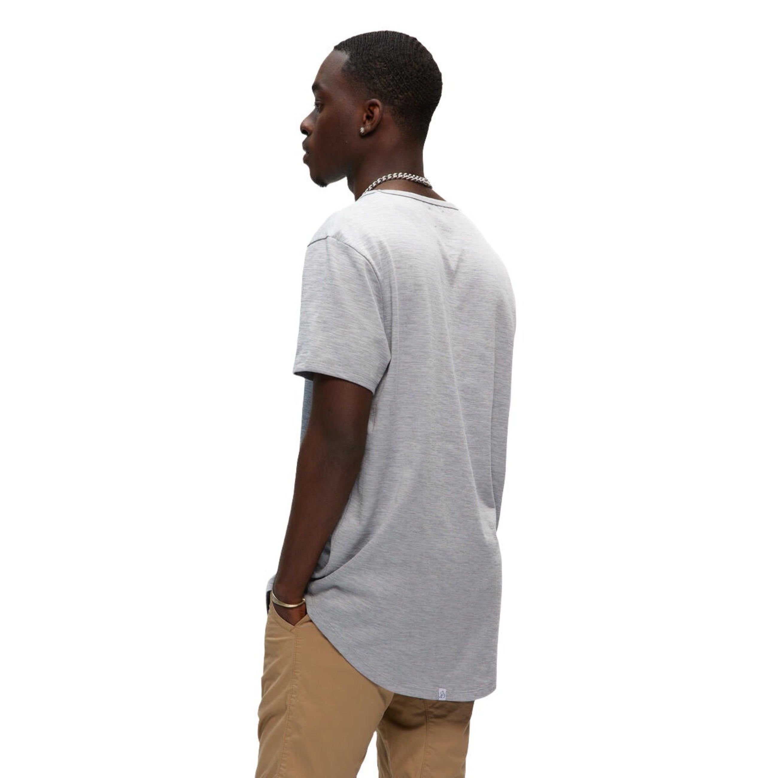 Baby Blue Slub Hi-Lo Tee