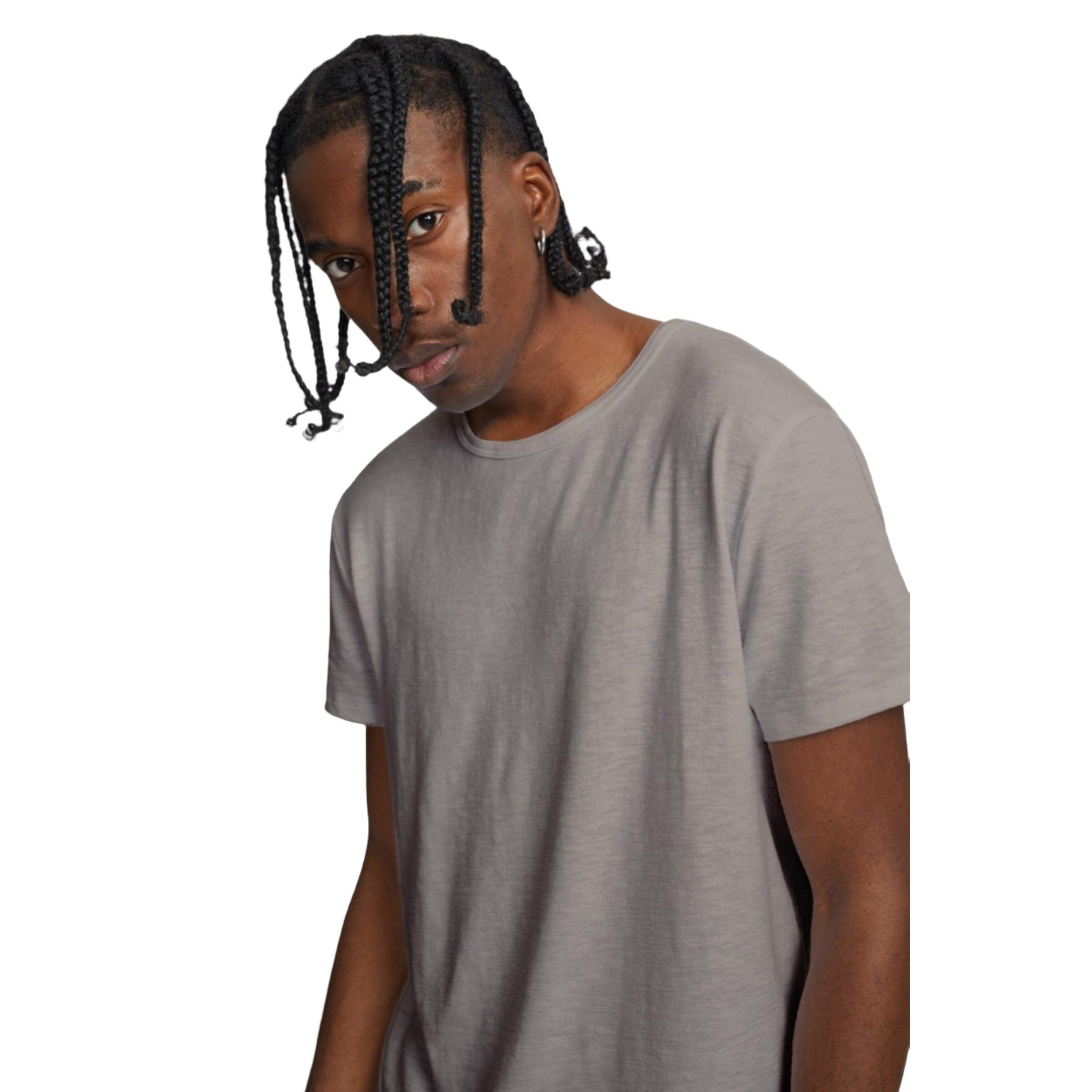 Taupe Slub Hi-Lo Tee