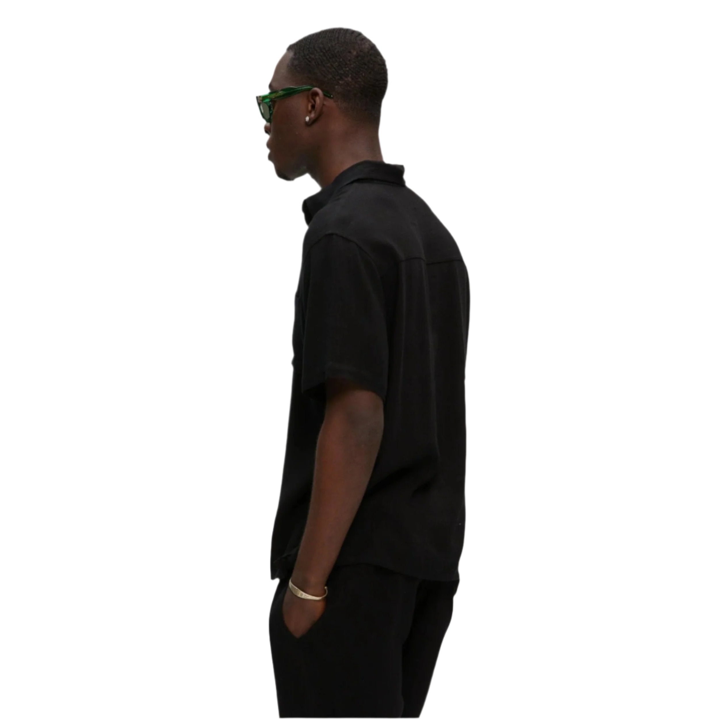 Chemise en lin noire