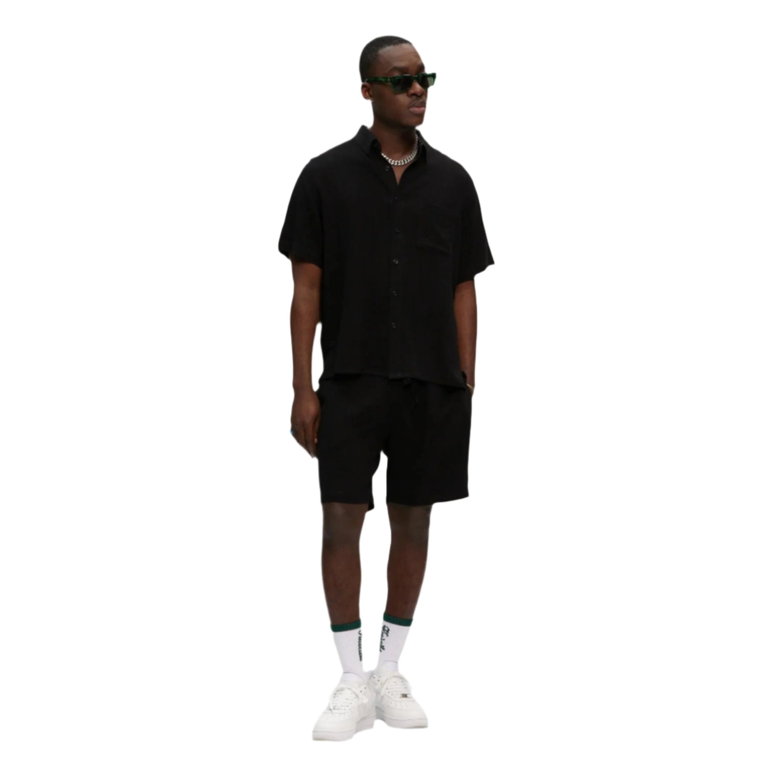 Chemise en lin noire