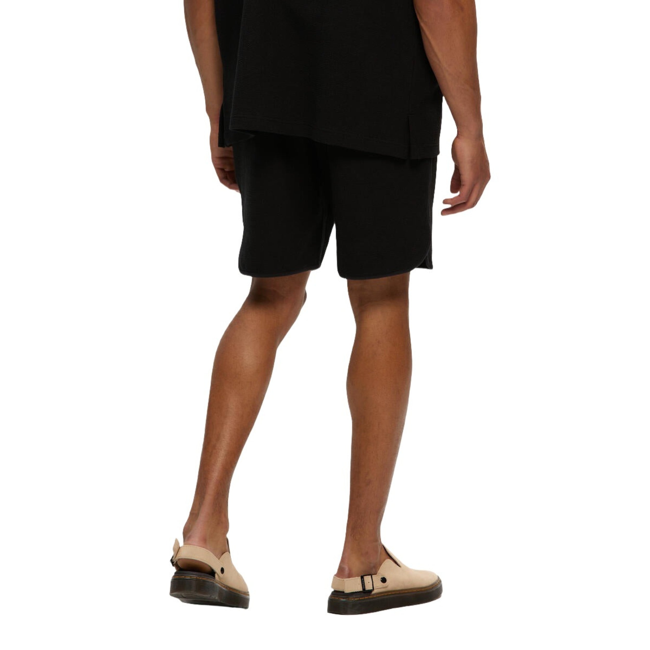 Black Rib Ringer Shorts