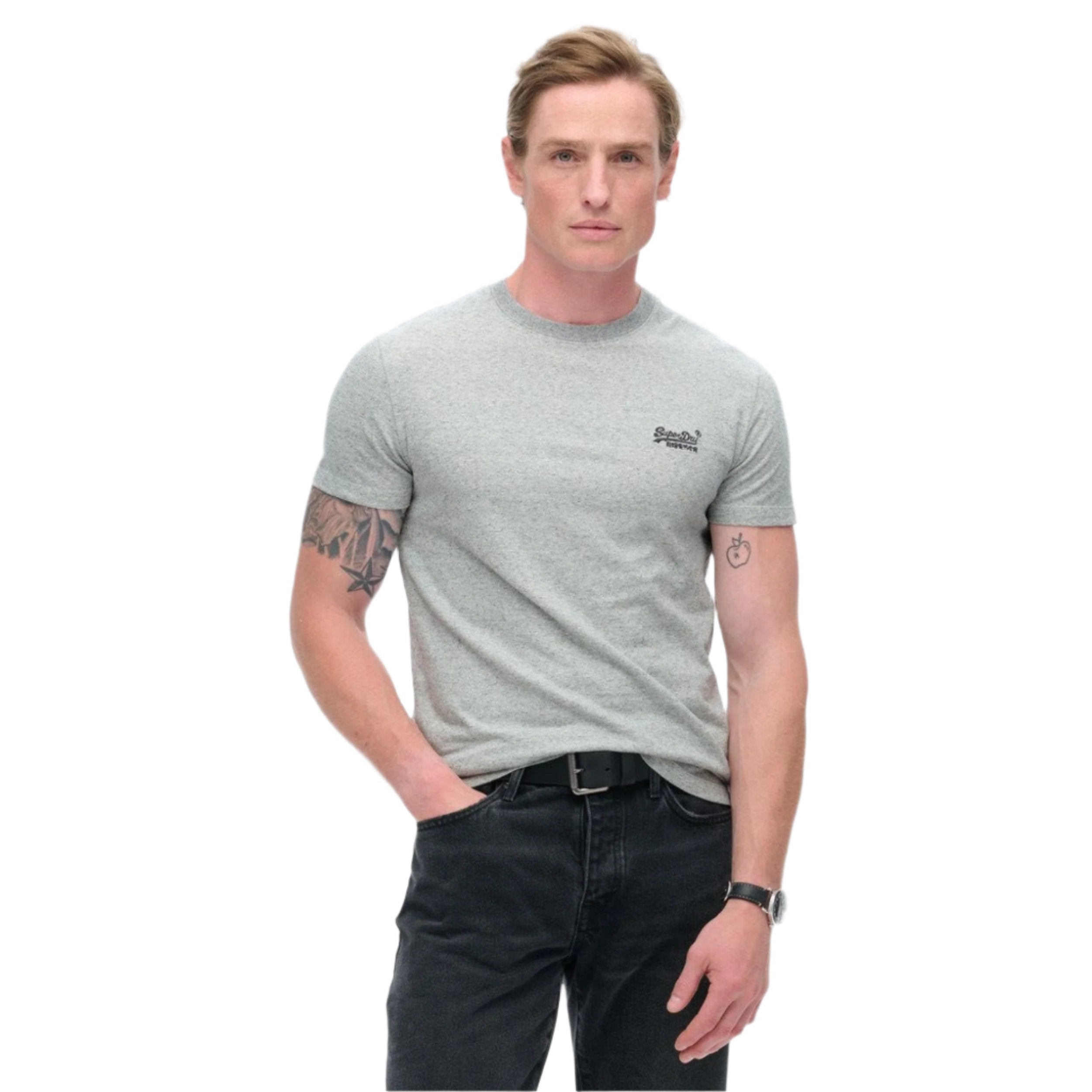 T-shirt gris à logo essentiel