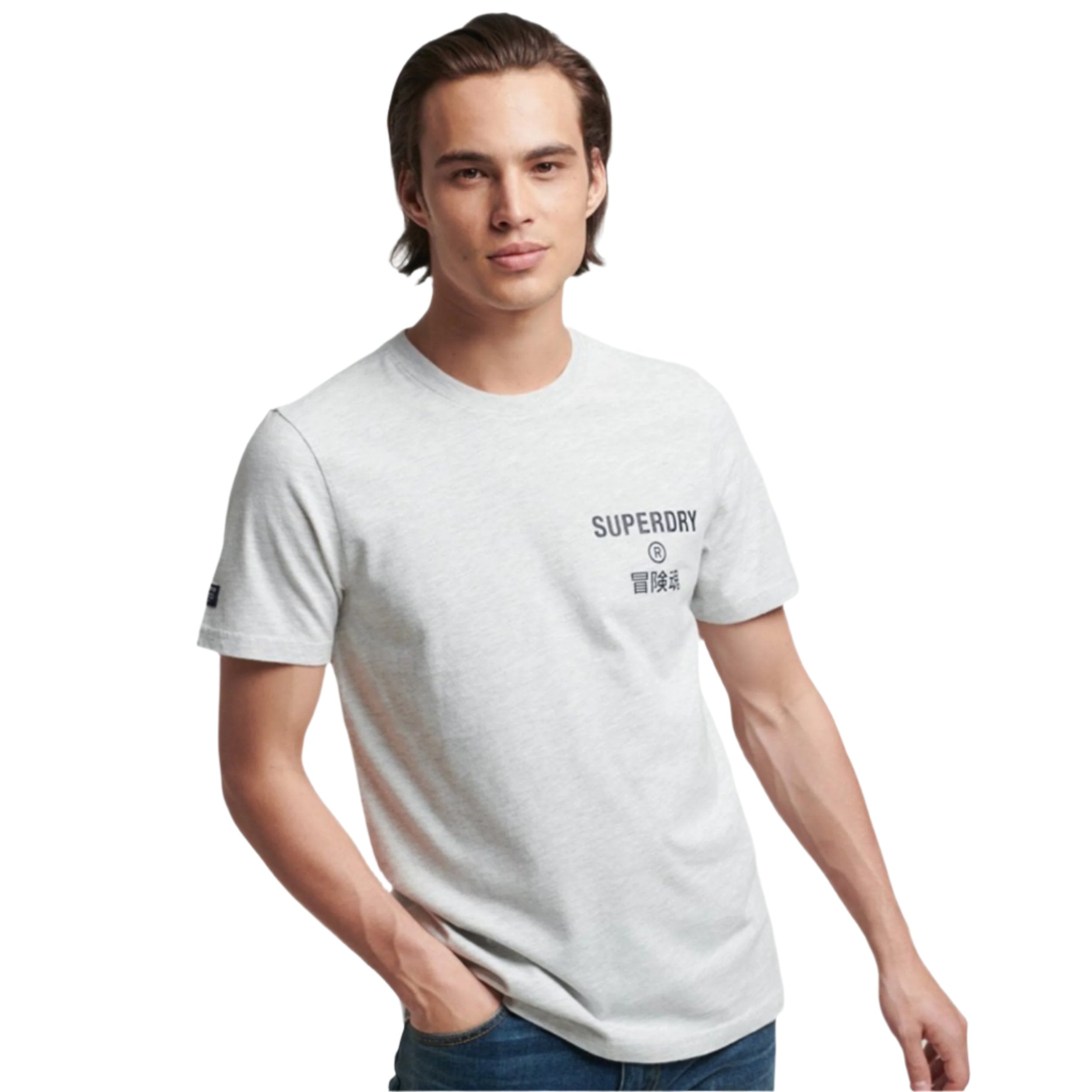 Glacier Grey Marl Vintage Logo Marl T-Shirt