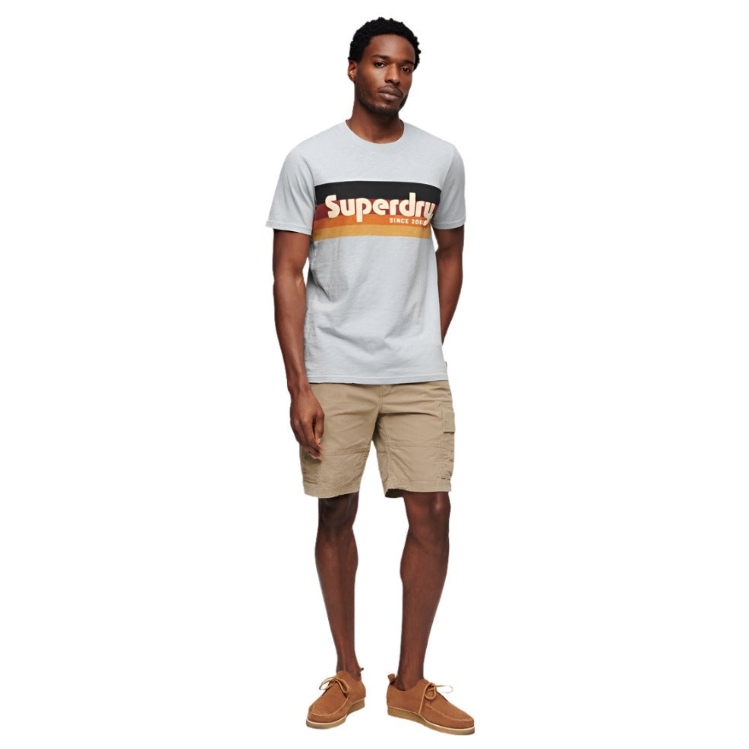 Sea Salt Blue Cali Striped Logo T-Shirt