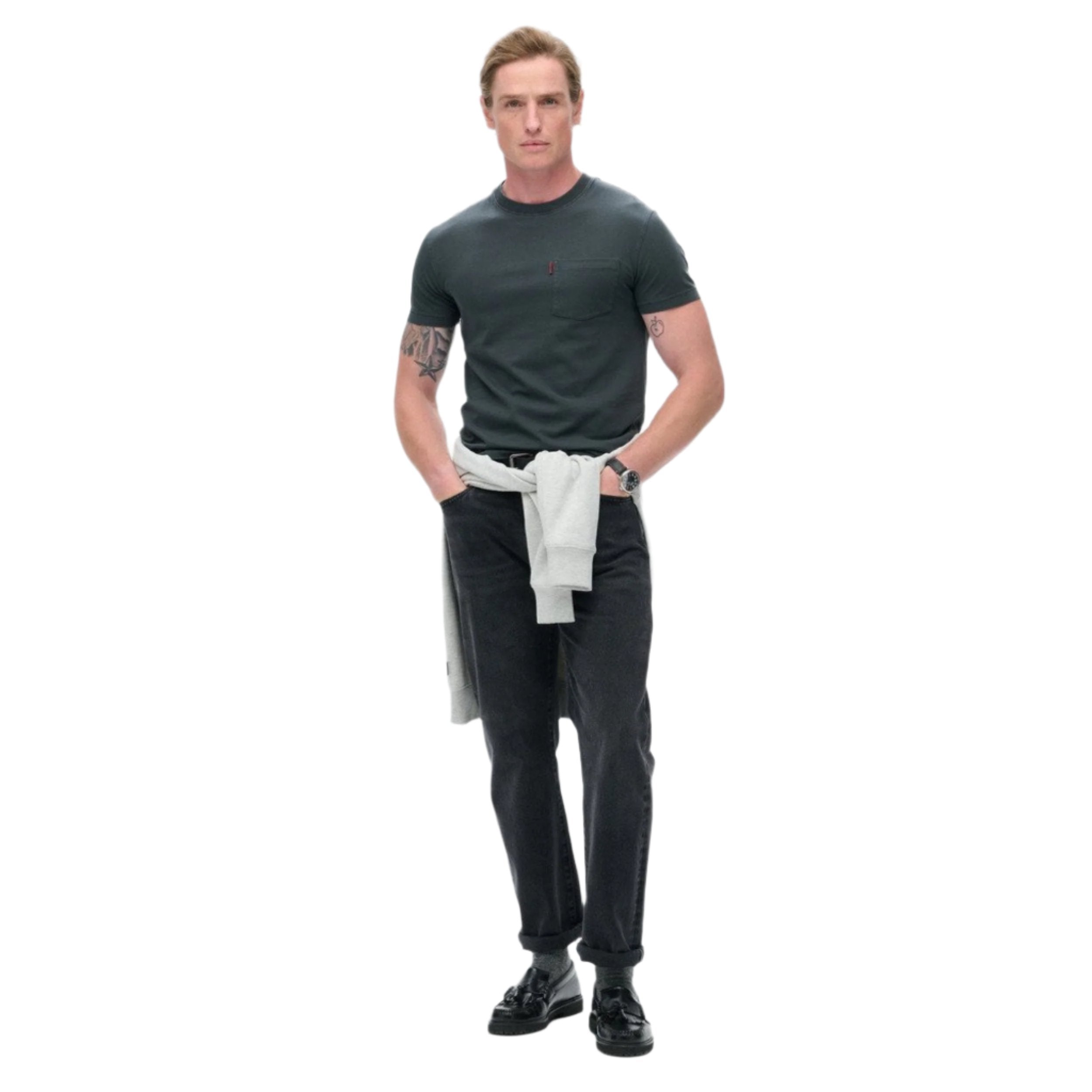 Washed Black Essential Washed Pocket T-Shirt