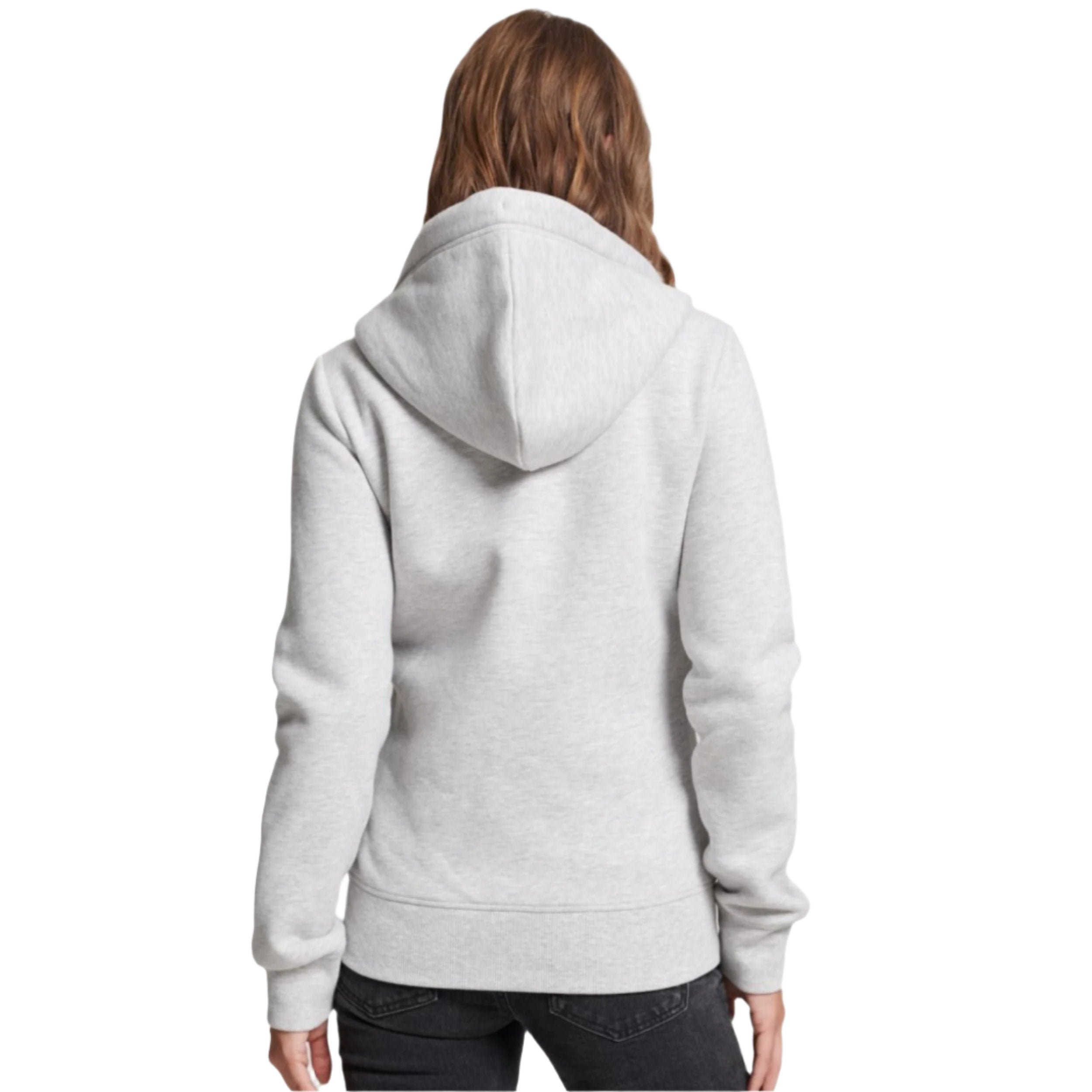 Glacier Grey Marl Vintage Logo Zip Hoodie