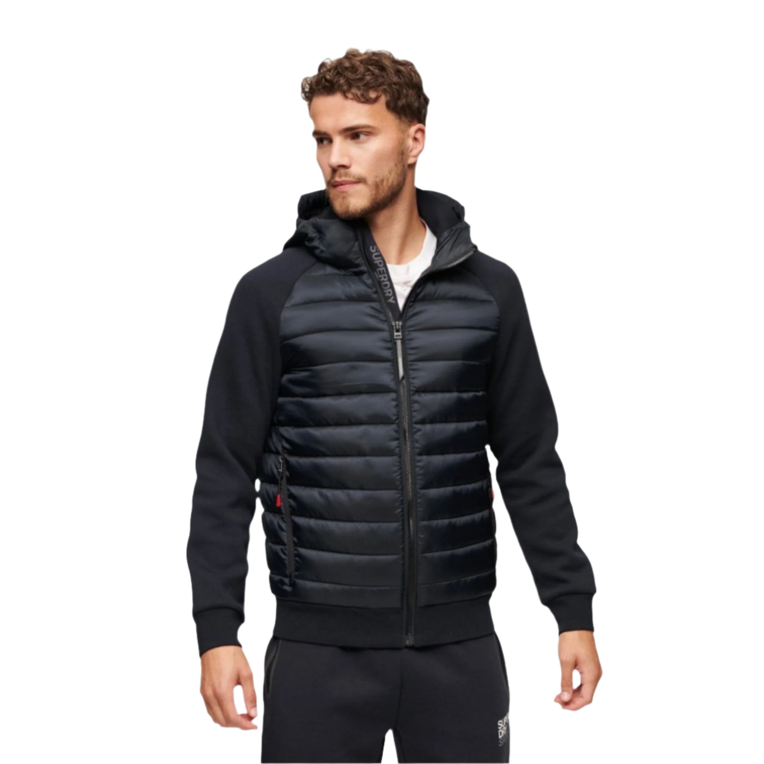 Eclipse Navy Hooded Storm Hybrid Padded Jacket