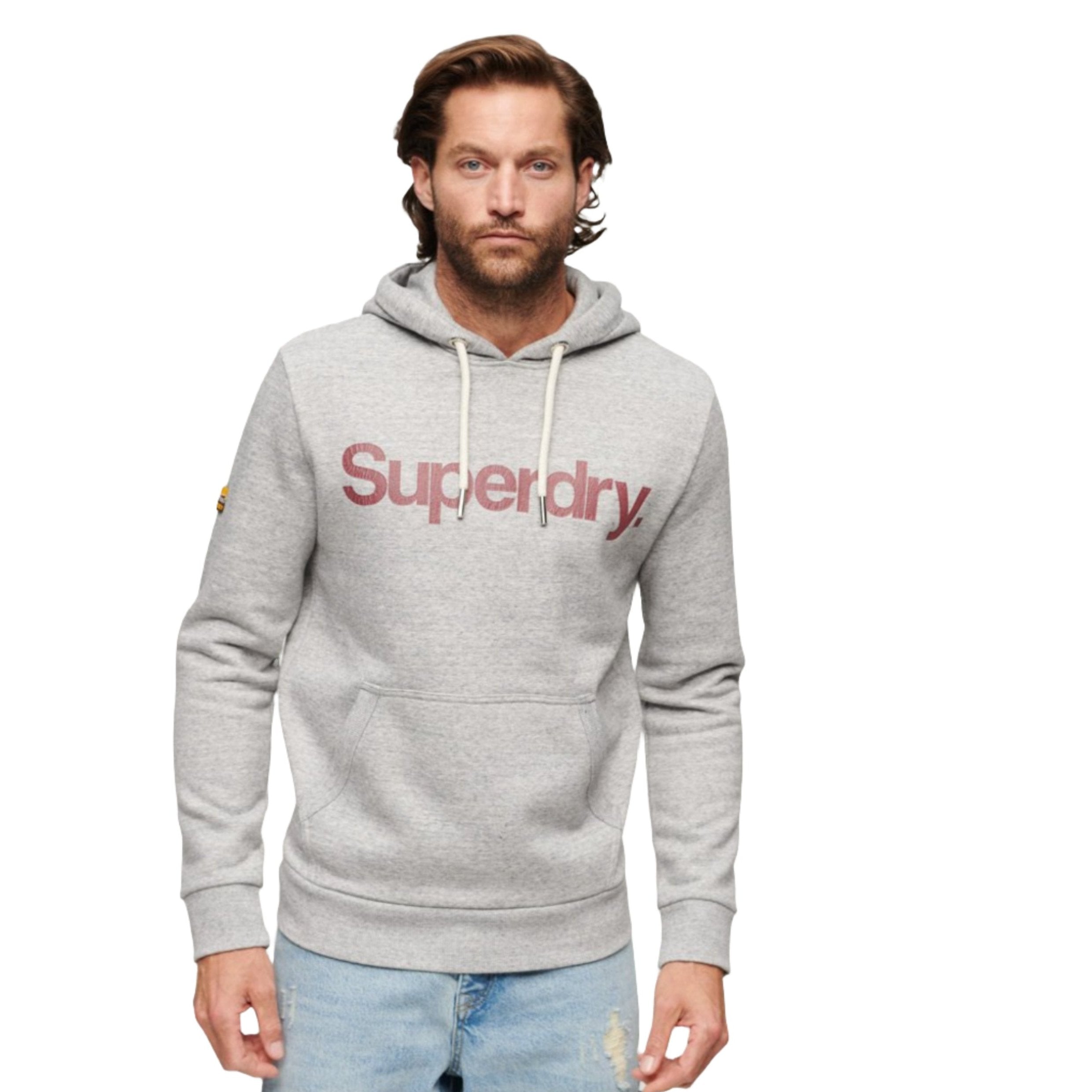 Athletic Grey Marl Core Logo Classic Hoodie