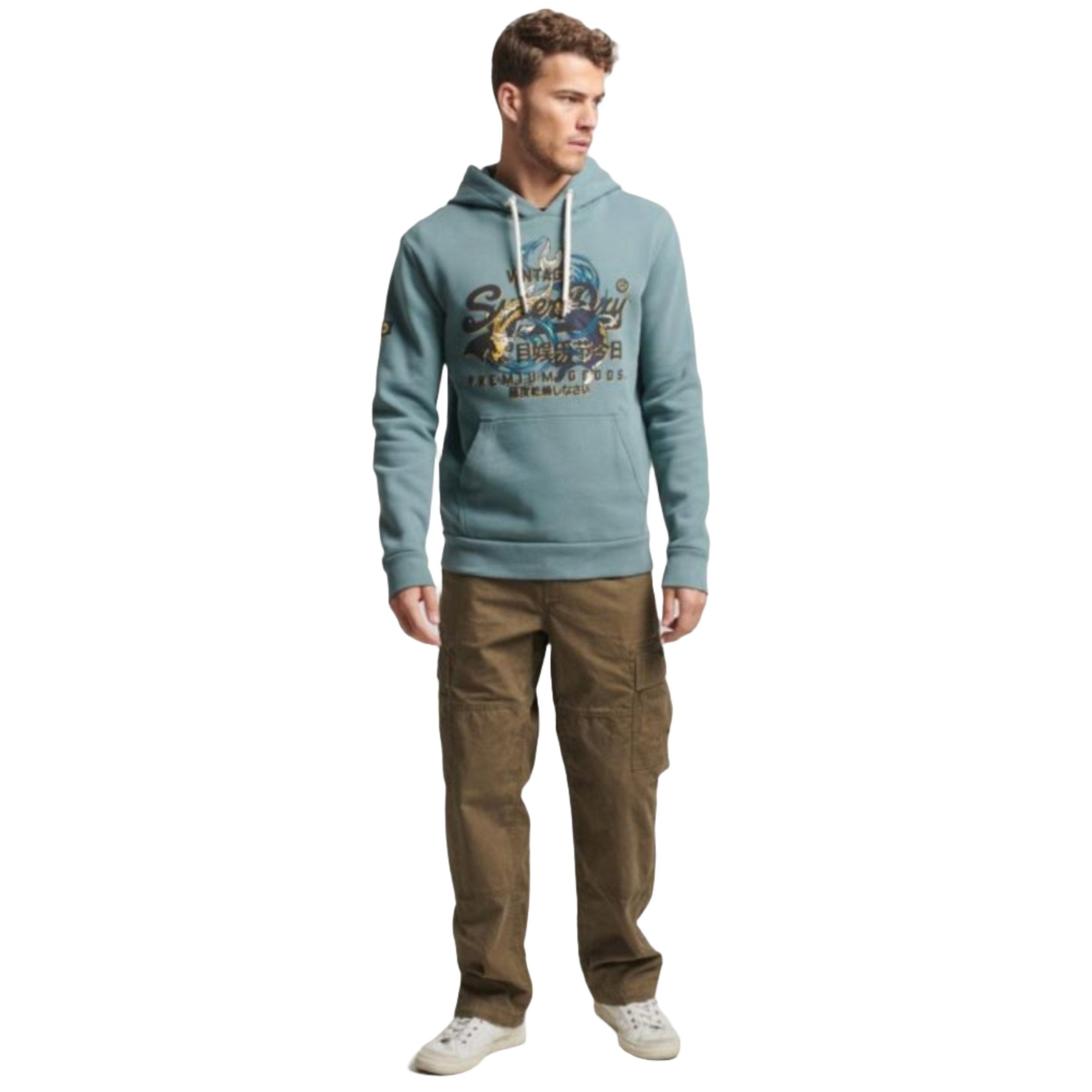 Goblin Blue Japanese Vintage Logo Graphic Hoodie