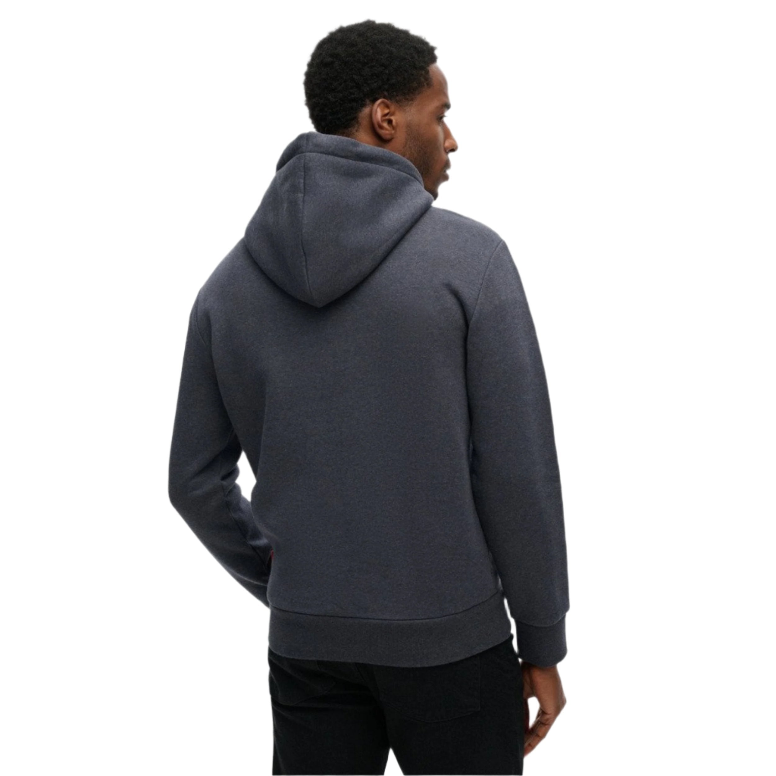 Eclipse Navy Marl Neon Vl Graphic Hoodie