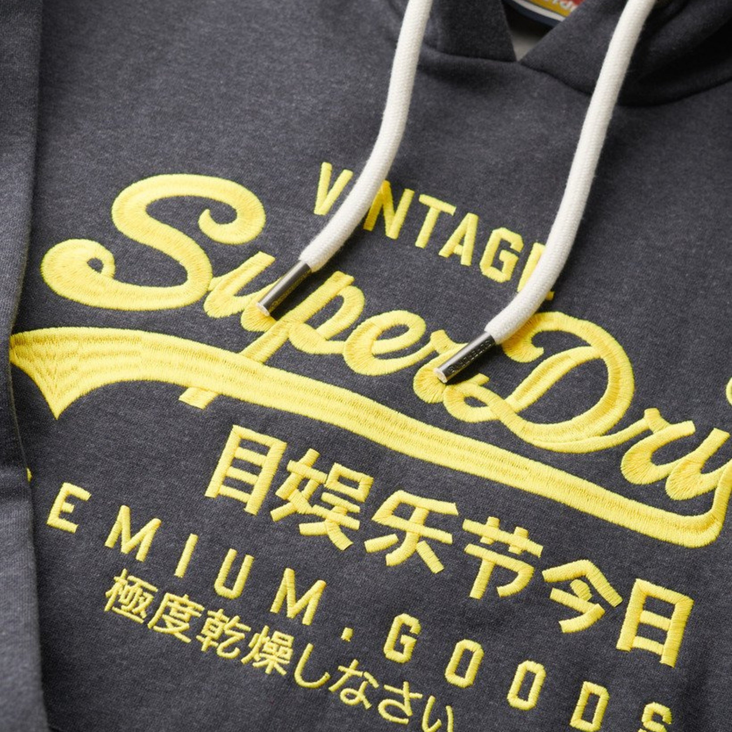 Eclipse Navy Marl Neon Vl Graphic Hoodie