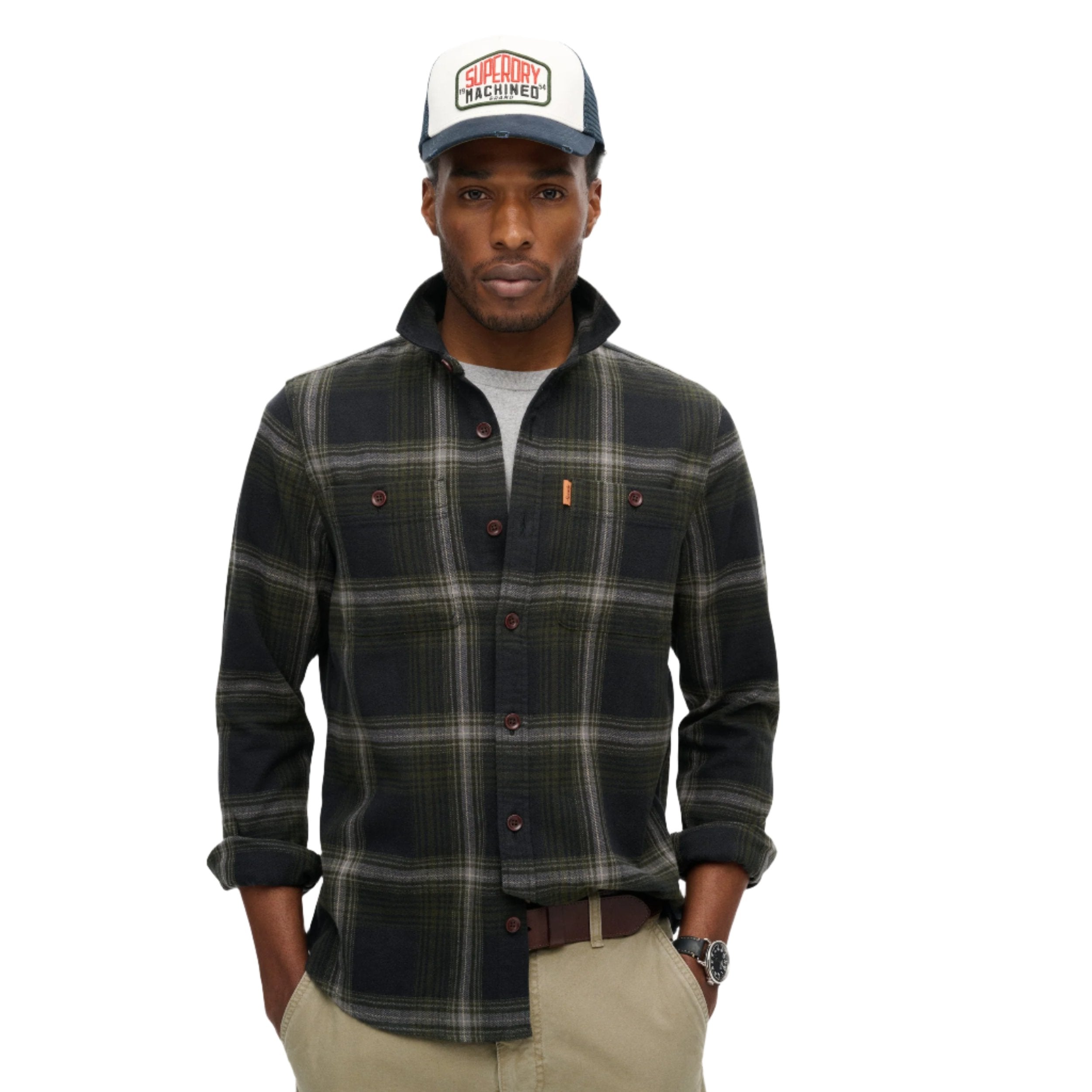 Boseman Check Black Vintage Check Shirt
