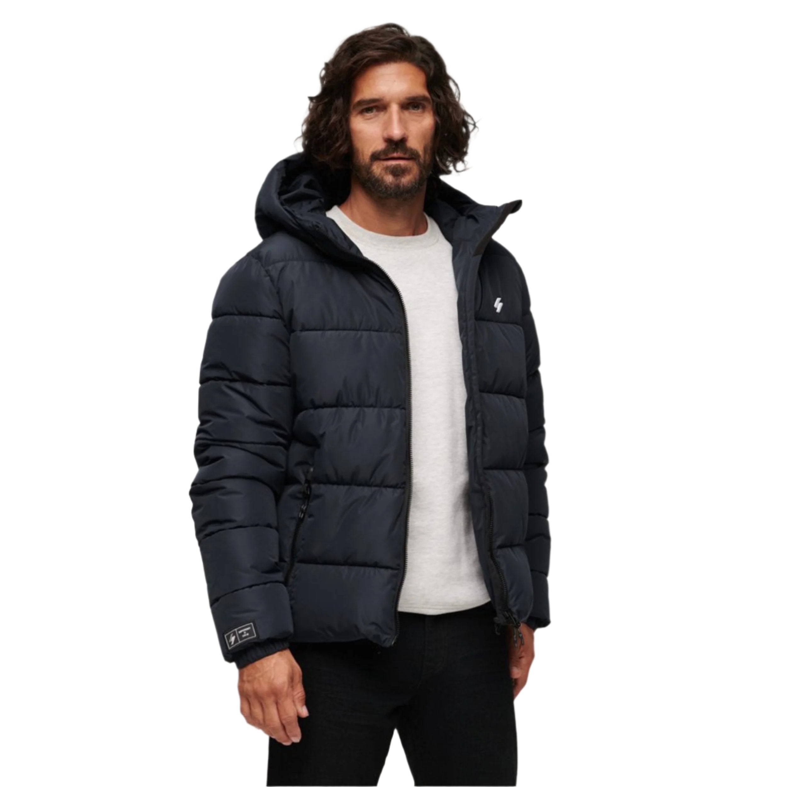 Eclipse Navy Hooded Sports Puffer