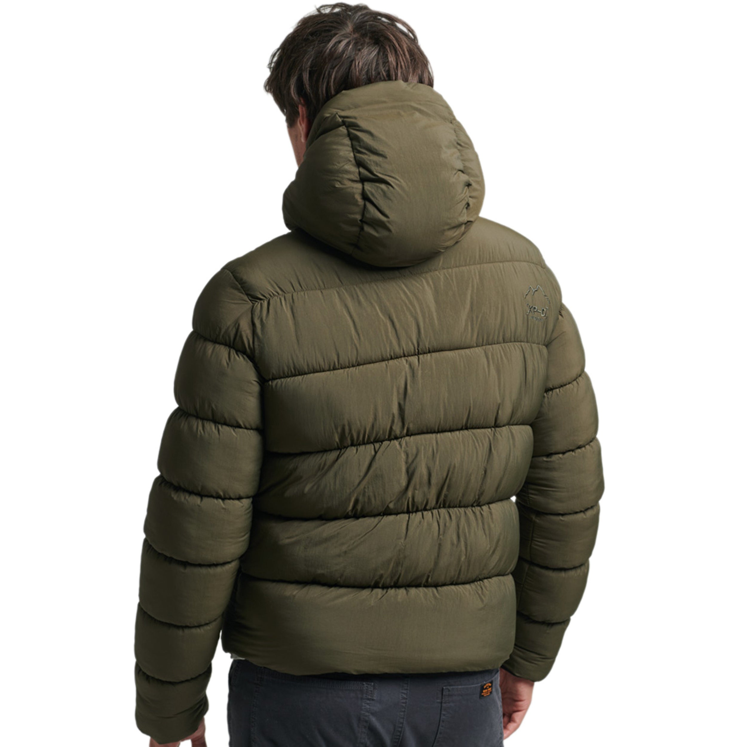 Washed Khaki Code Xpd Sports Puffer Jacket