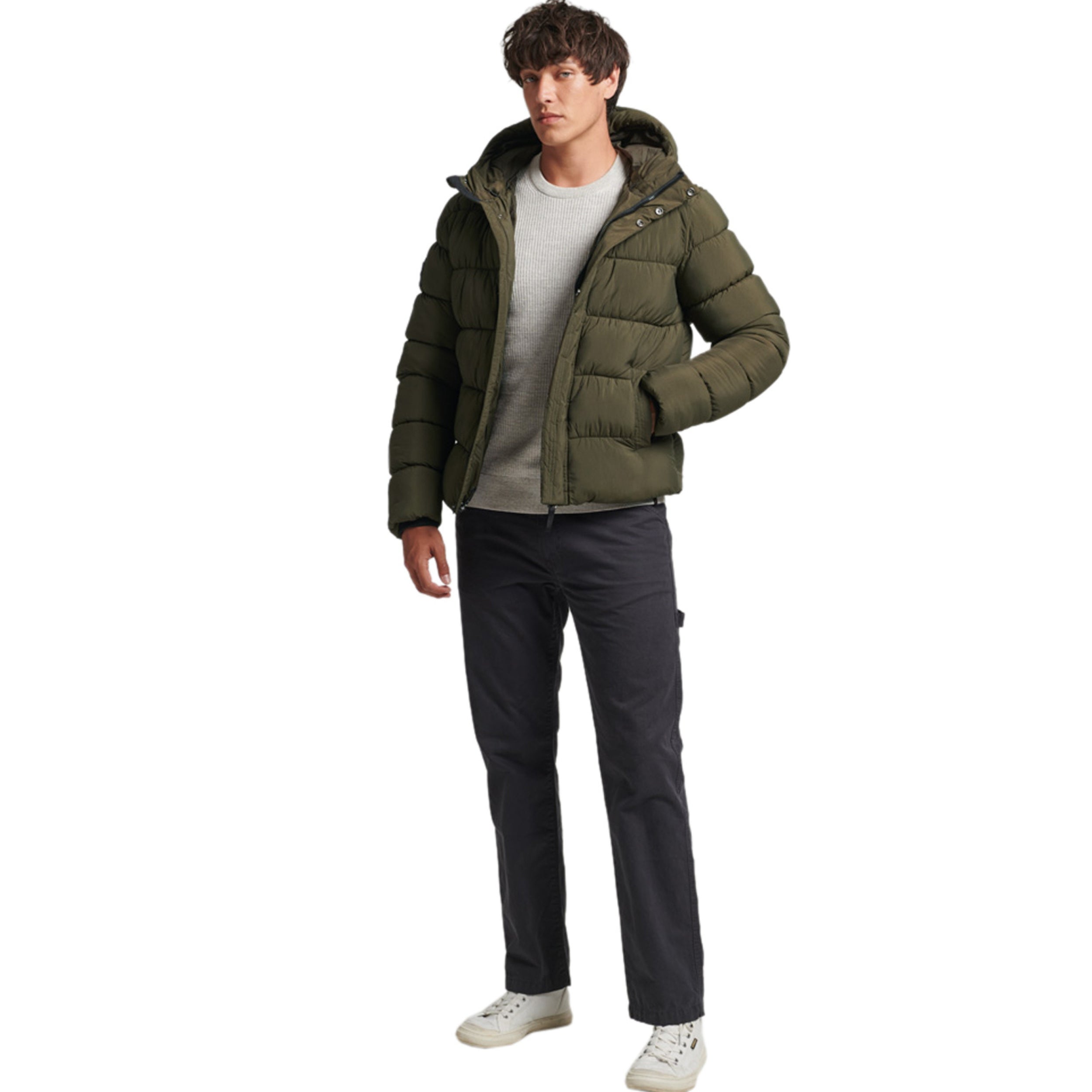 Washed Khaki Code Xpd Sports Puffer Jacket