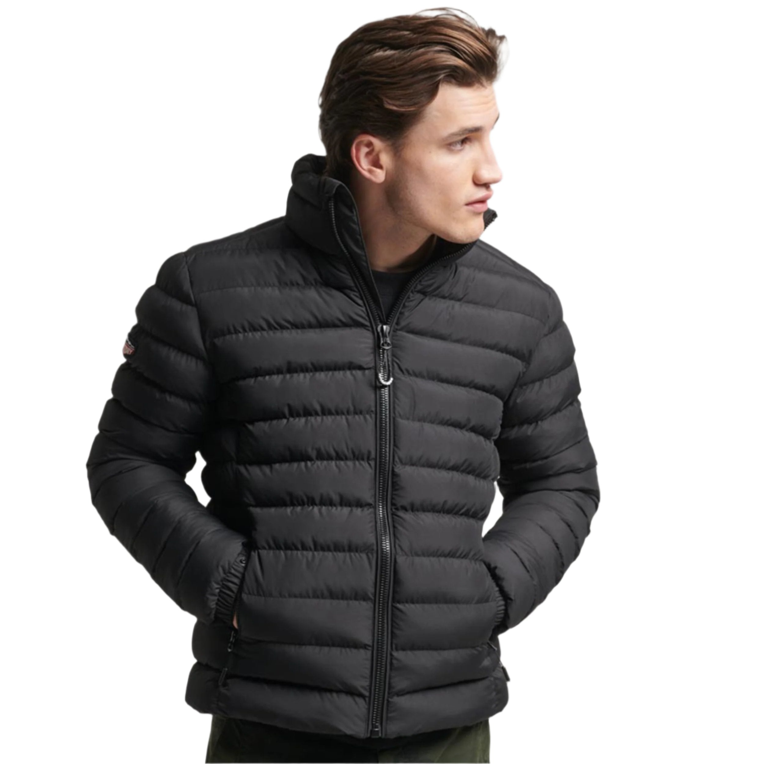Black Fuji Emb Padded Jacket