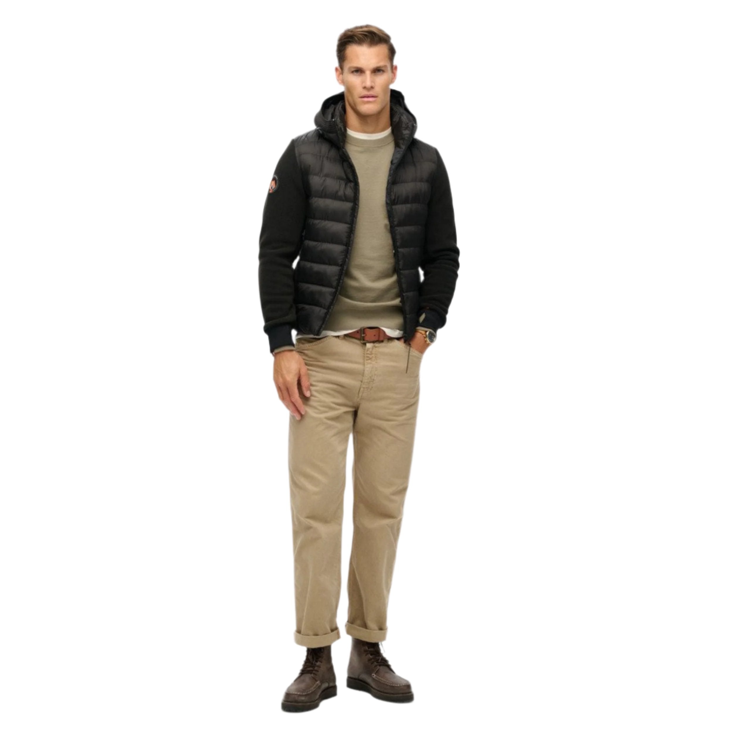 Black Hooded Storm Fleece Bomber