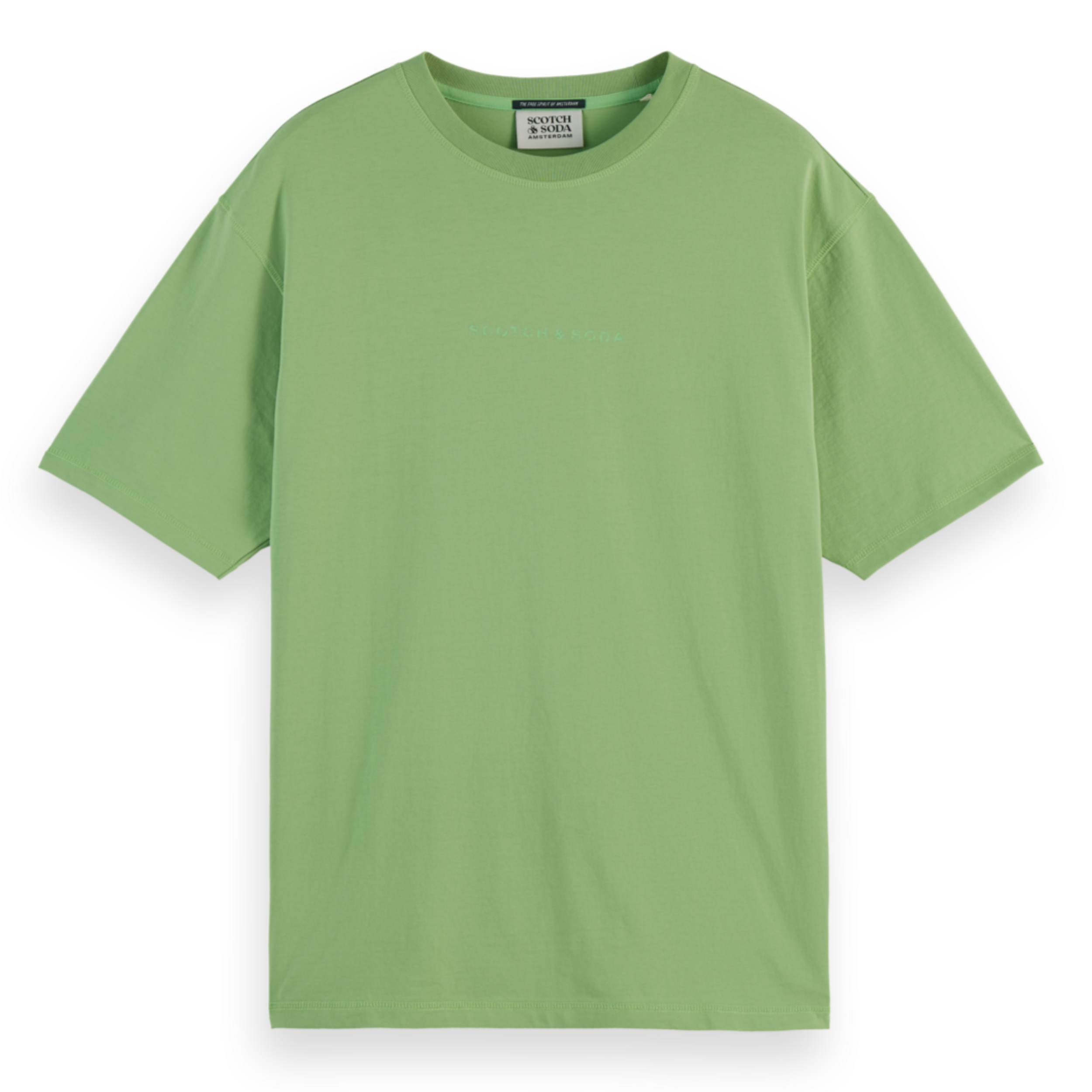 T-shirt vert à logo sur la poitrine, coupe décontractée