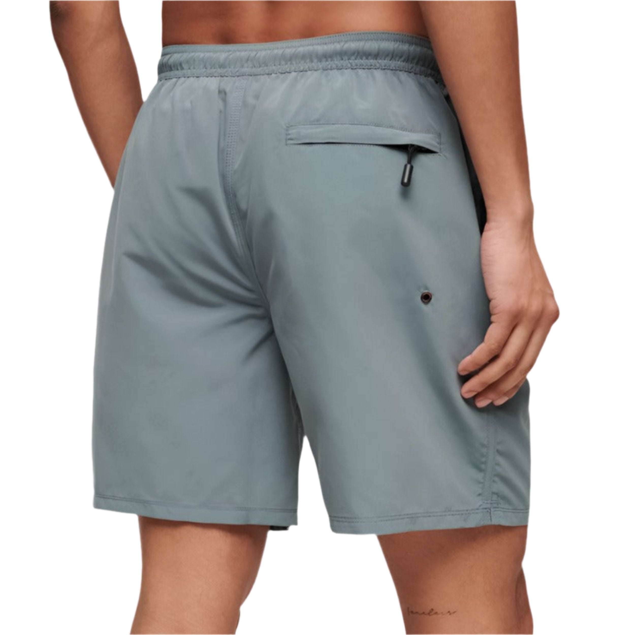 Stormy Weather Grey Premium Emb 17' Swim Short