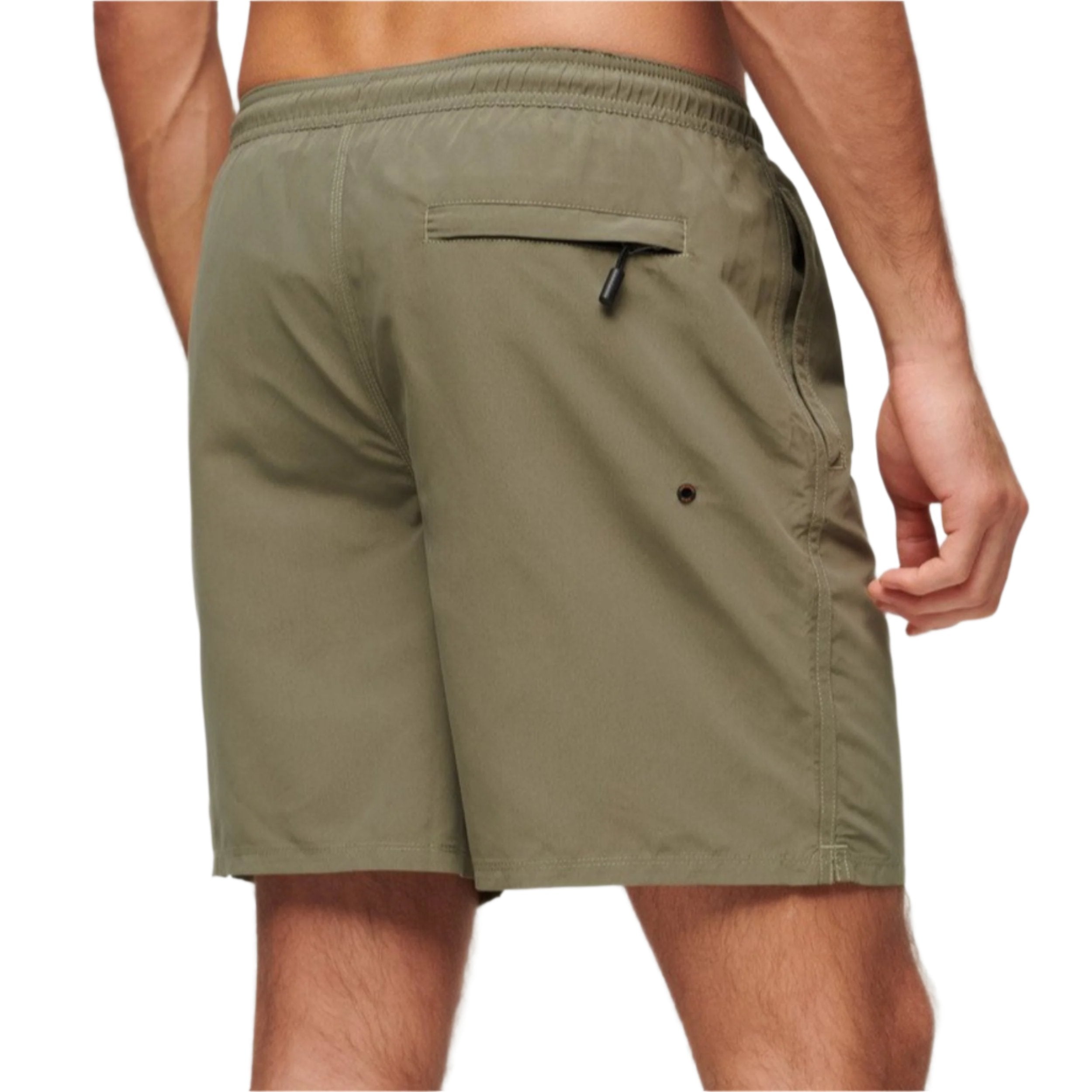 Light Khaki Green Premium Emb 17' Swim Short
