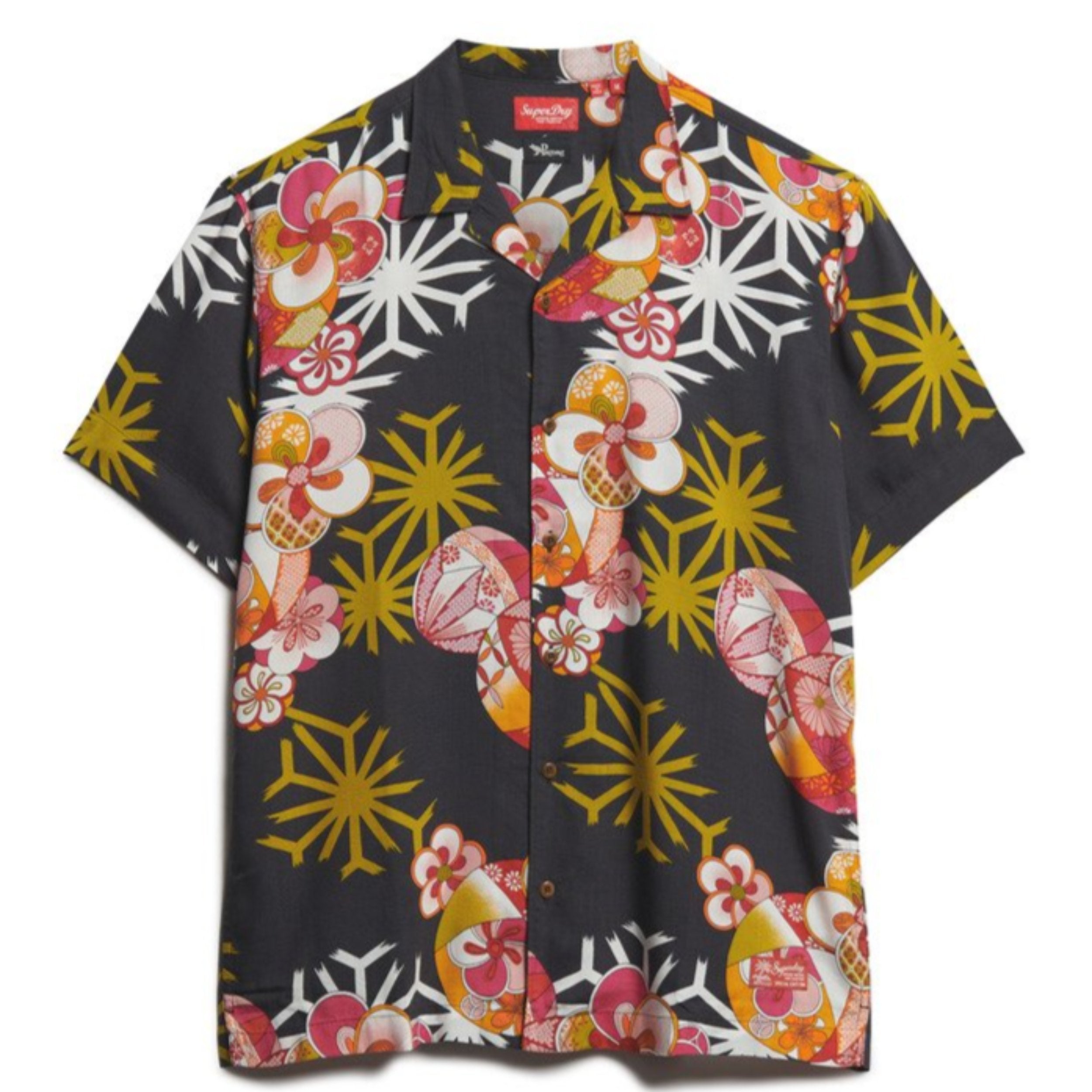 Asanoha Black Hawaiian Resort Shirt