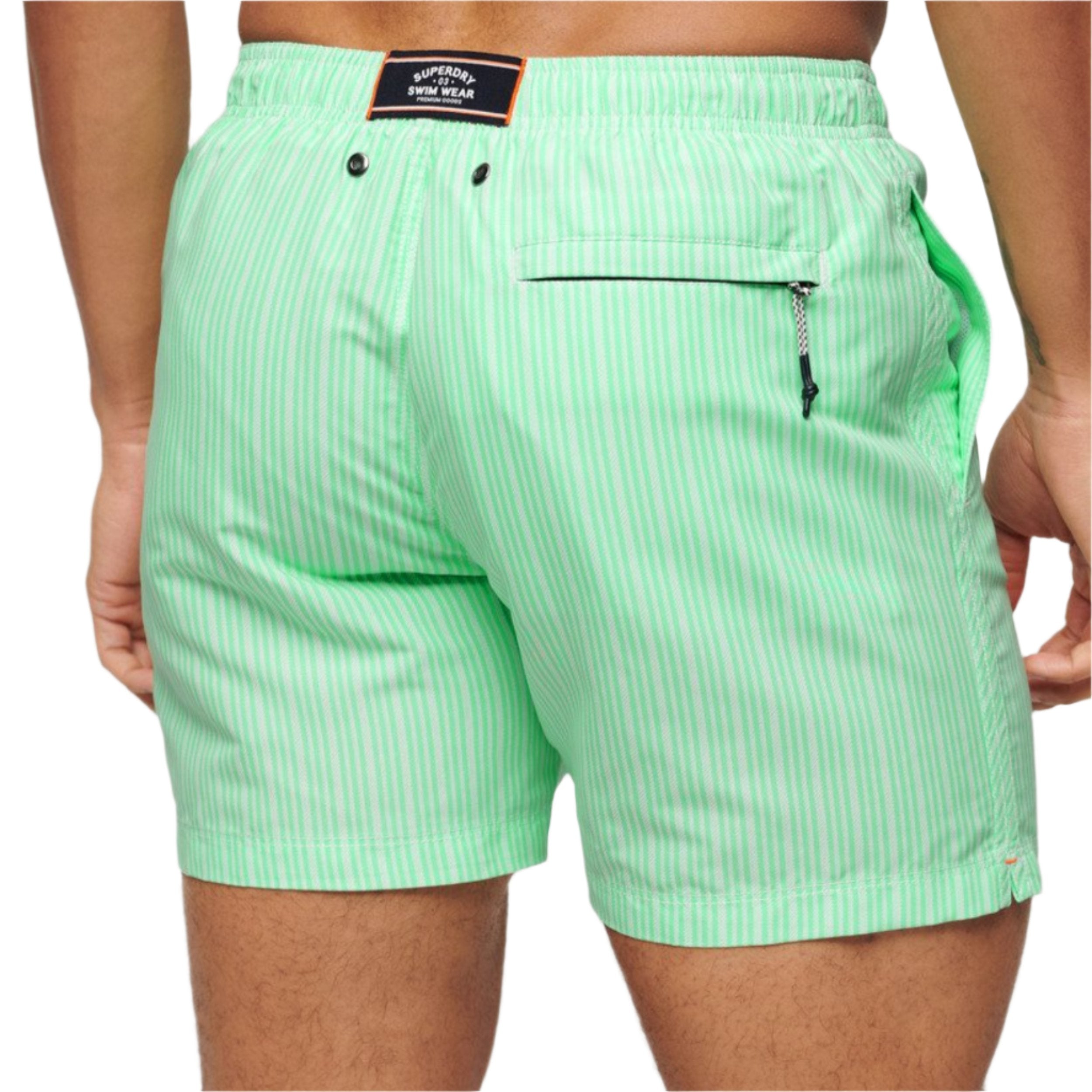 Mint Stripe Print Printed 15' Swim Short