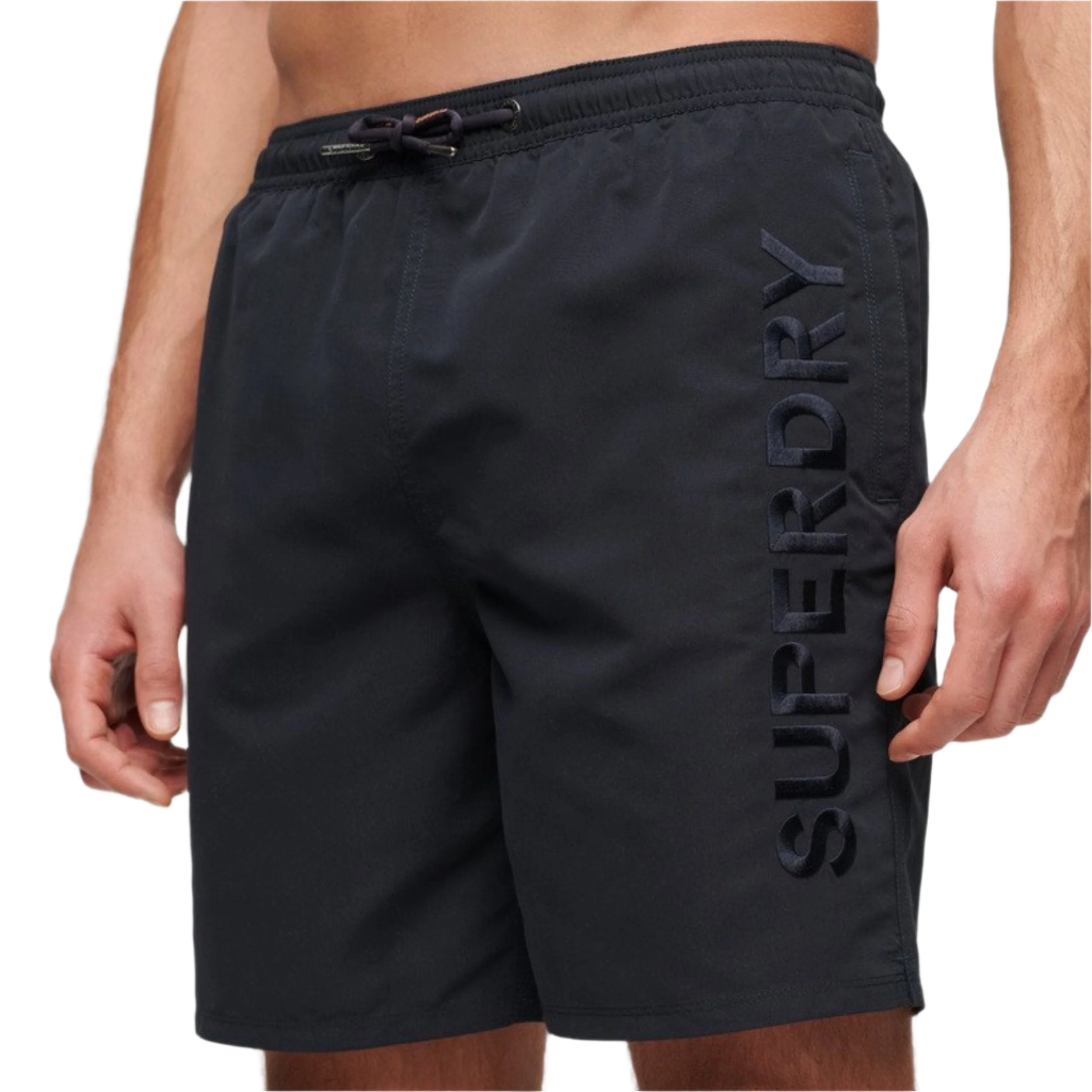 Black Premium Emb 17' Swim Short