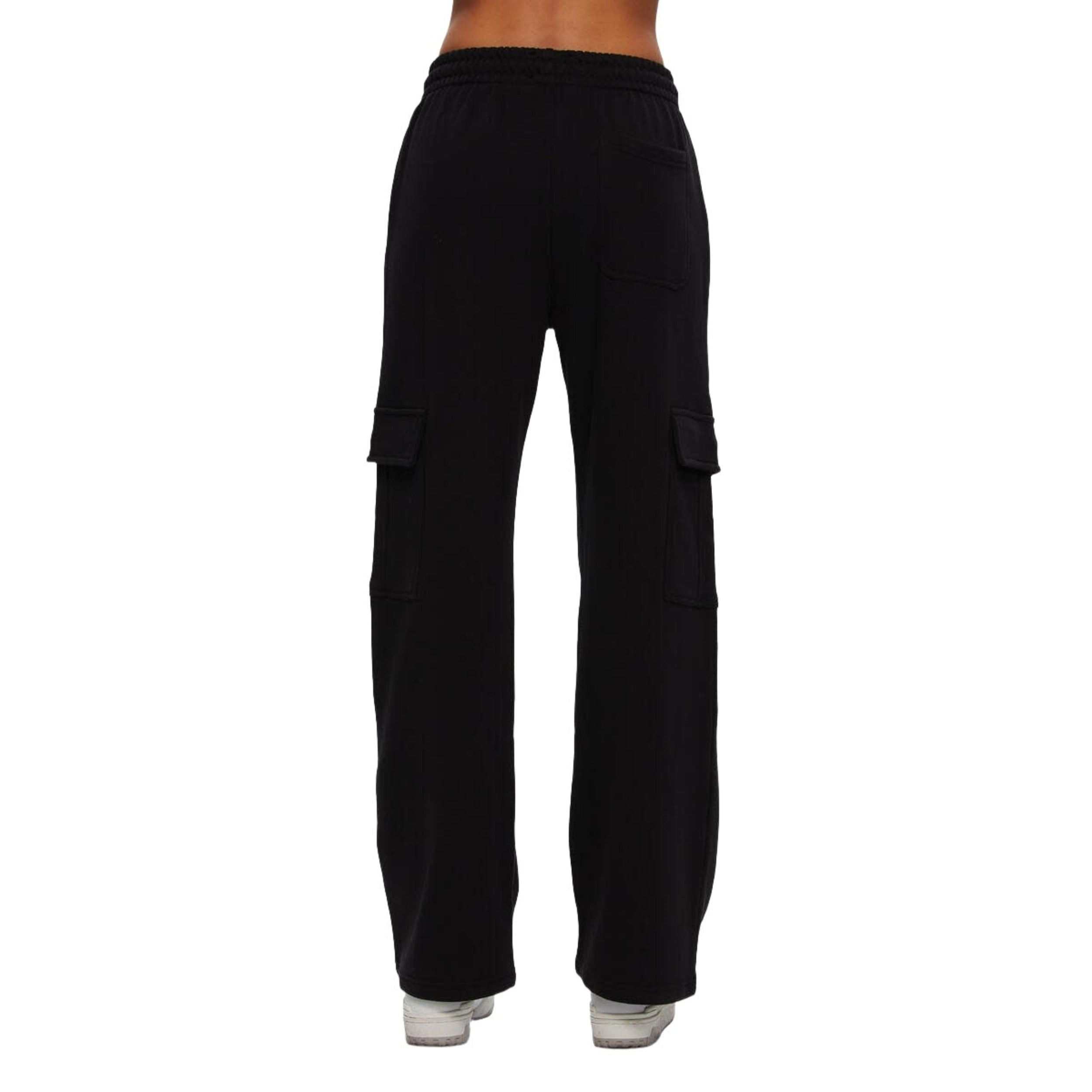 Kuwalla Black Cargo Wide Leg Sweatpant