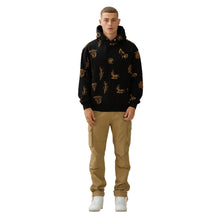 Black/Brown Embro Snap Hoodie