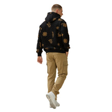 Black/Brown Embro Snap Hoodie