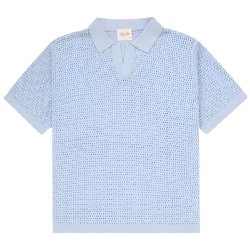 Knitted Beach Polo - Sky Blue
